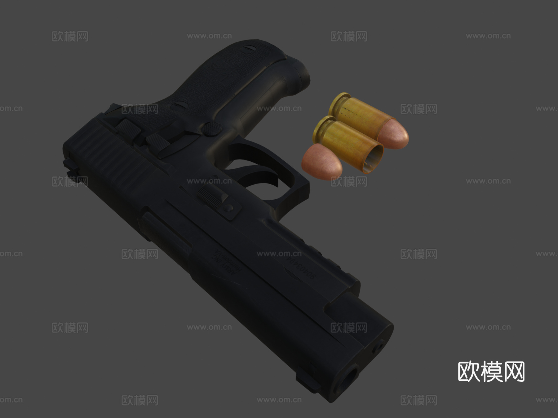 毫米西格绍尔手枪弹3d模型