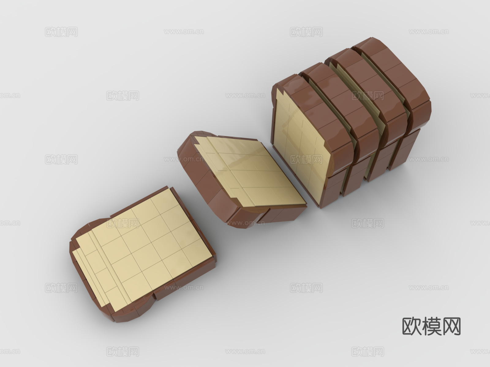 乐高 LEGO 玩具 积木 吐司 面包 切片面包3d模型