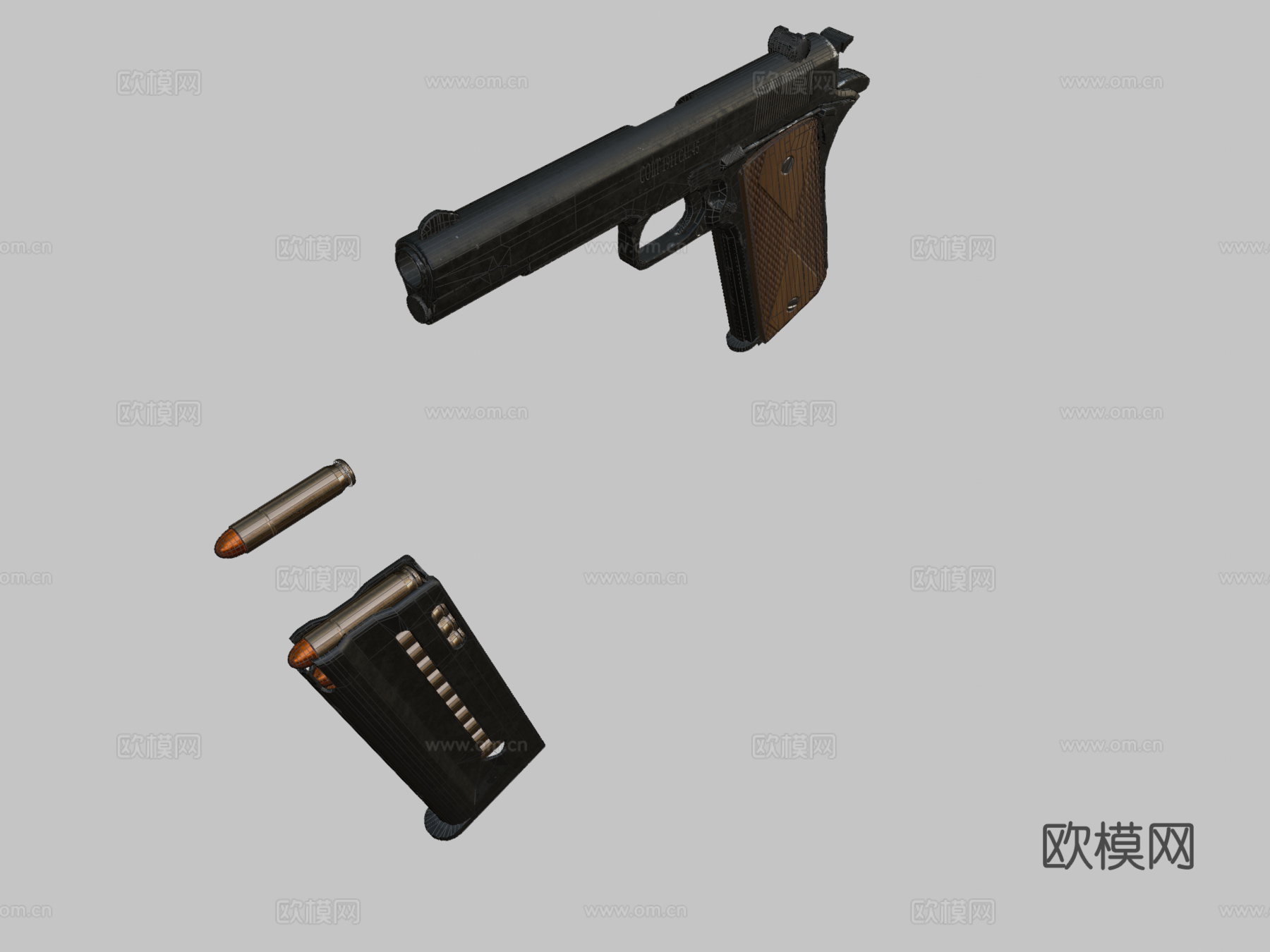 柯尔特M19113d模型