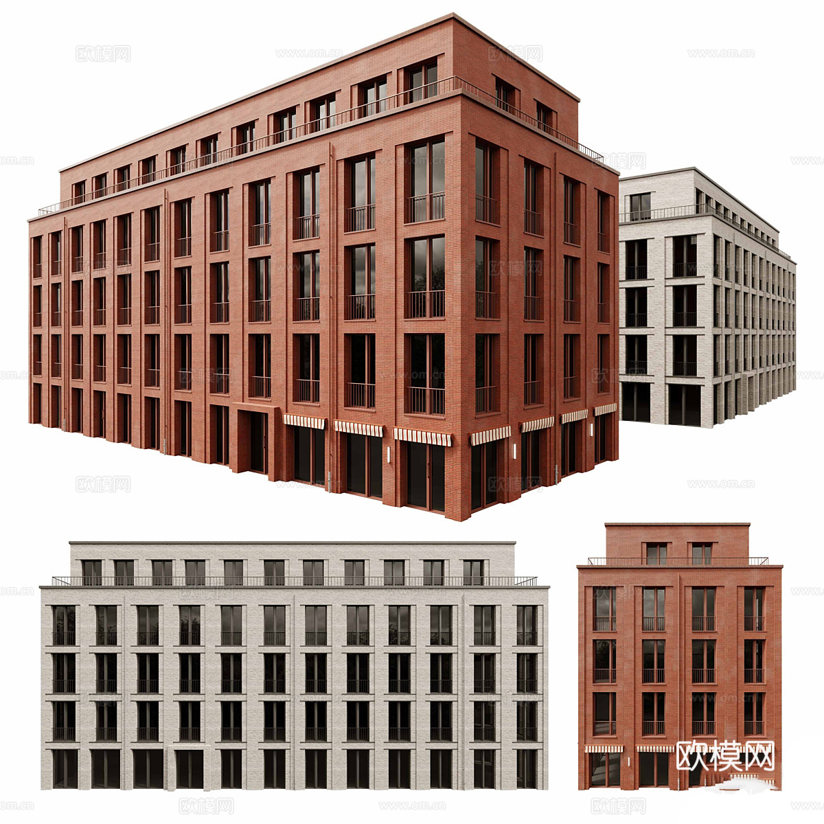 现代建筑外观 宿舍楼3d模型