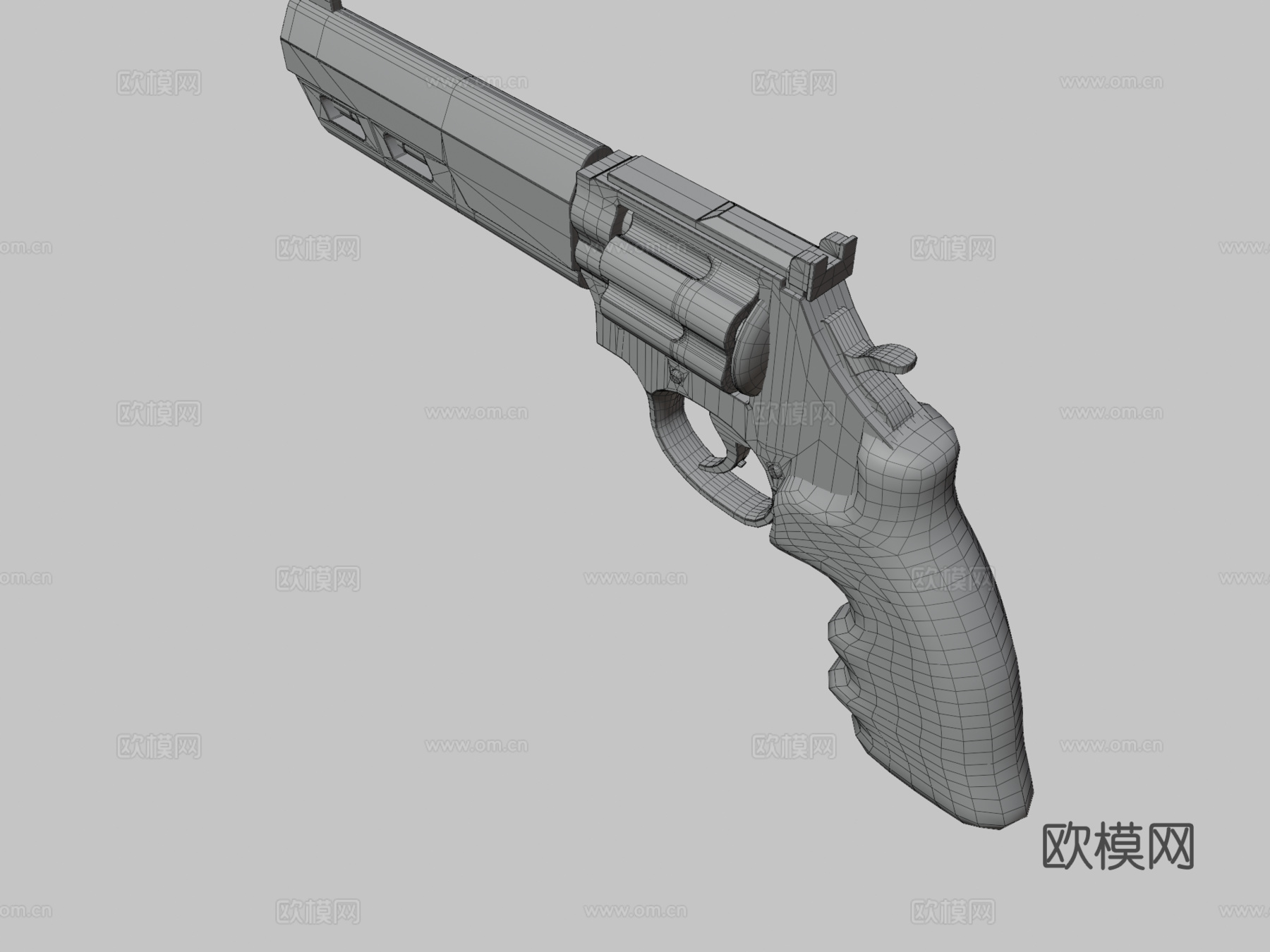 镀铬左轮3d模型
