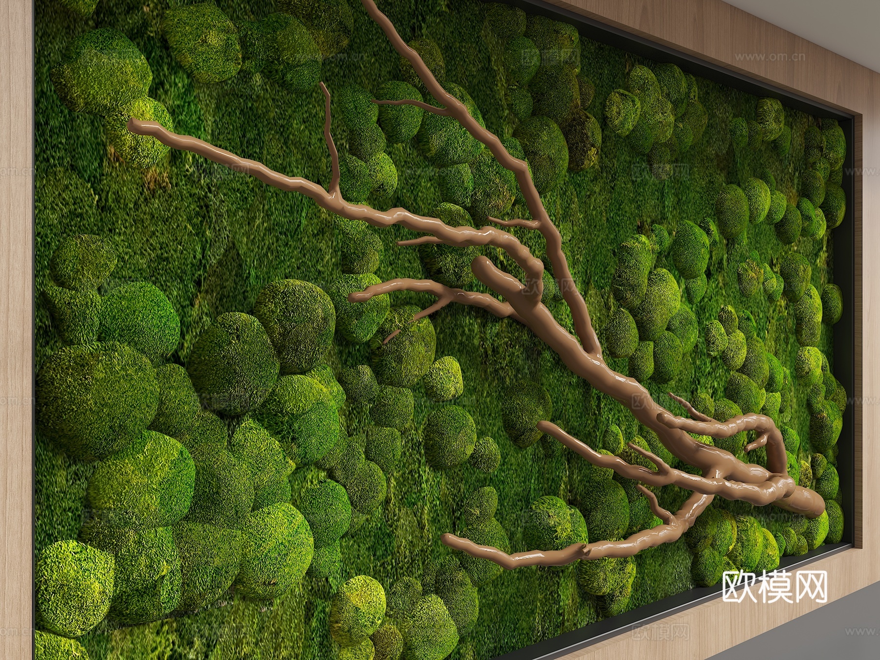 现代植物背景墙3d模型
