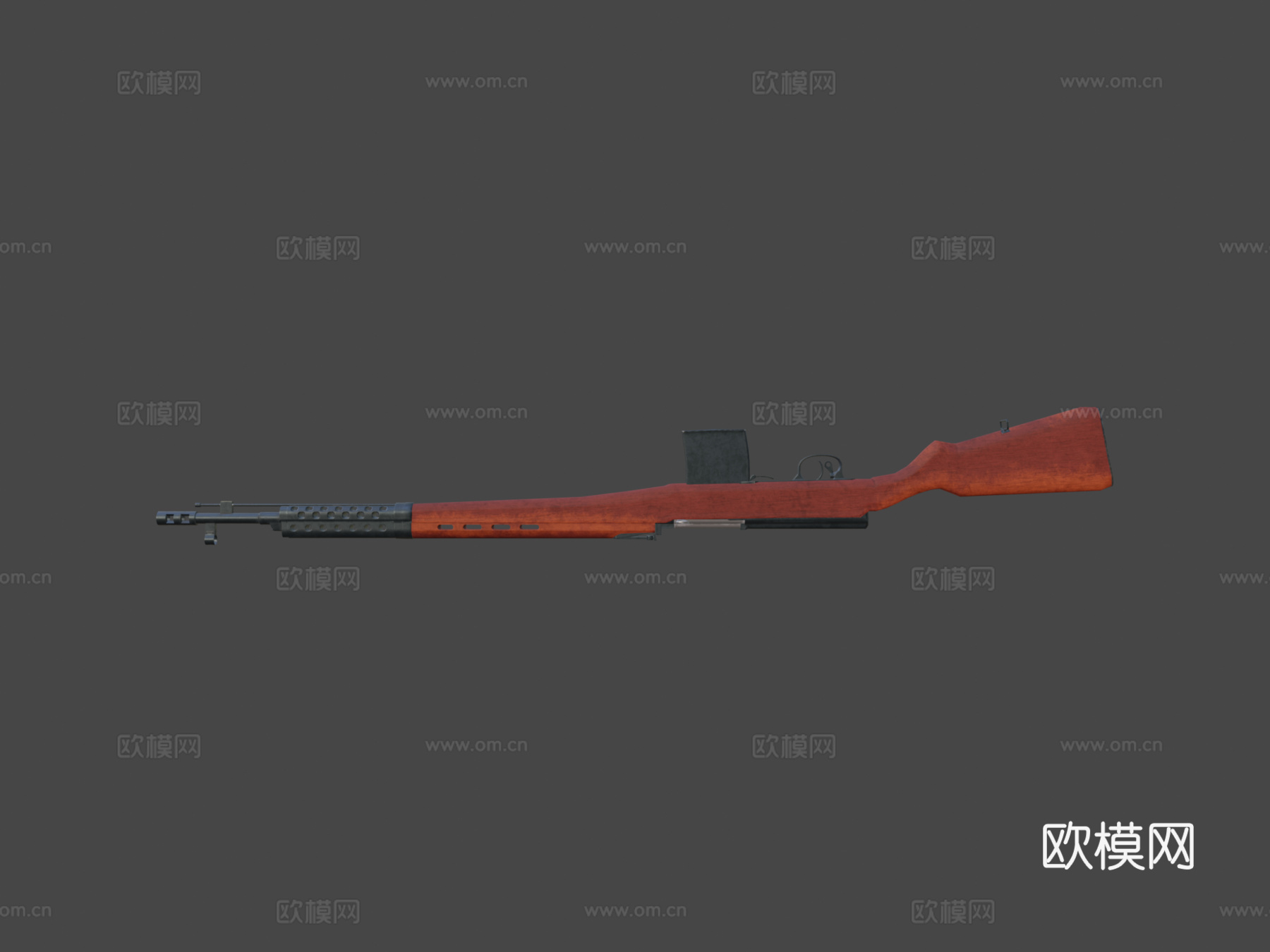 SVT-40枪3d模型