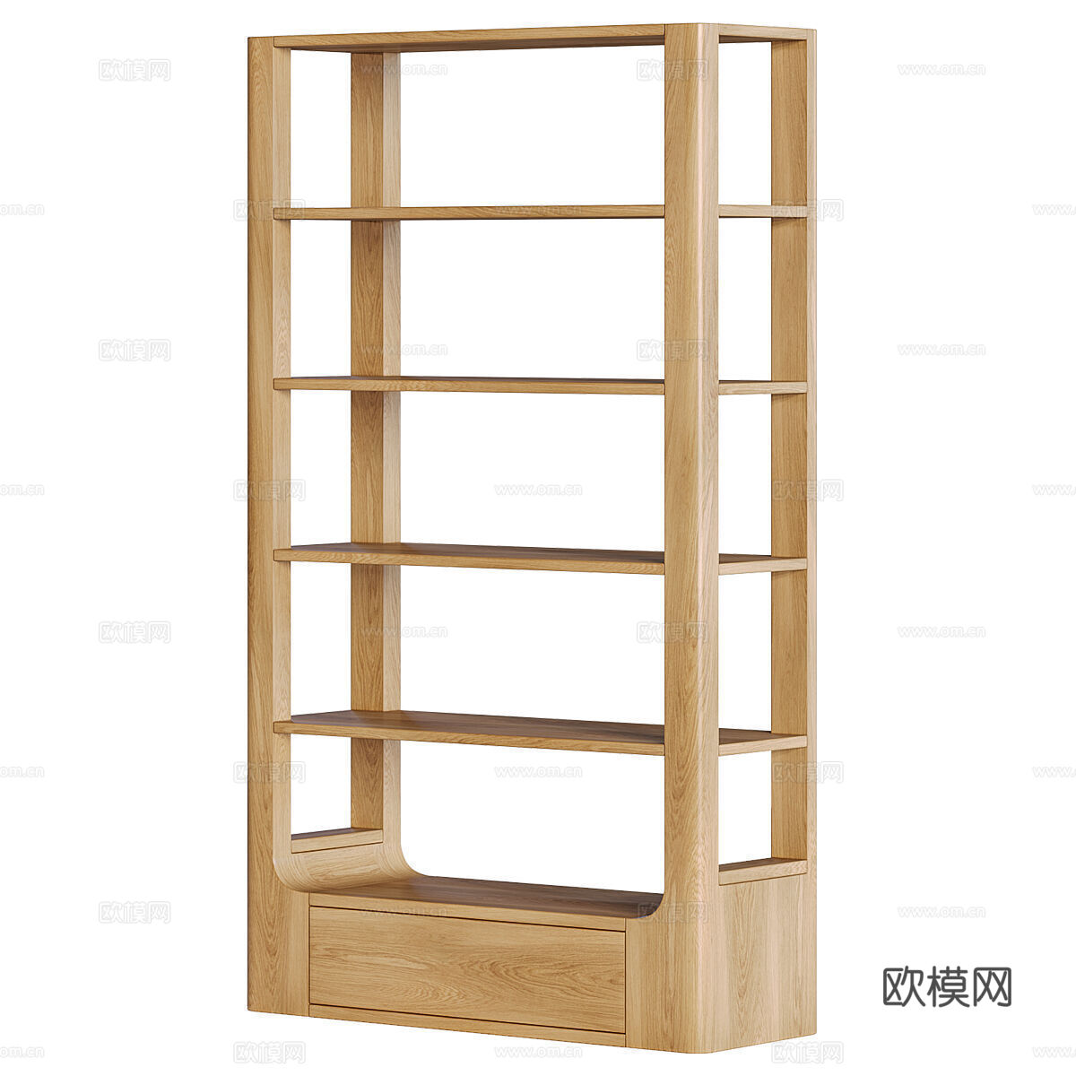 新中式原木装饰架 博古架 书架3d模型