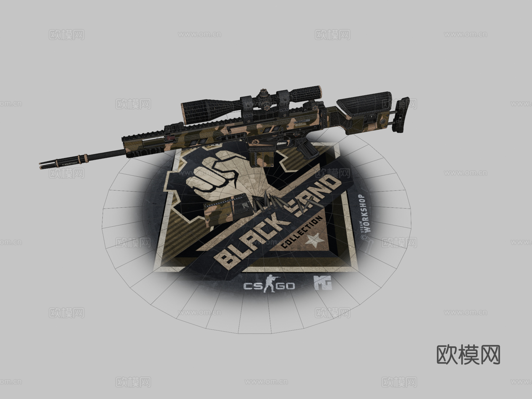 SCAR-20黑沙3d模型
