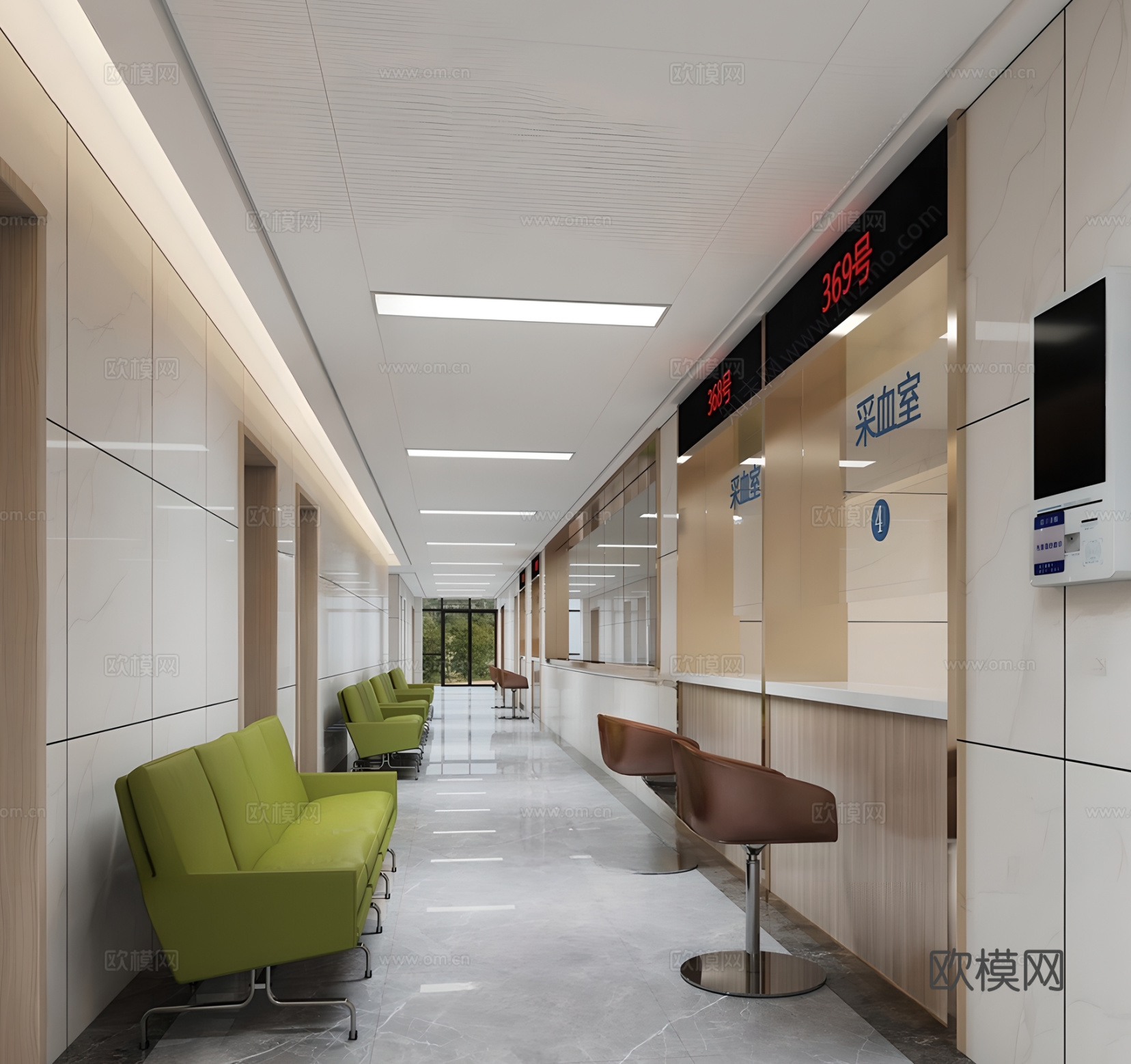 康复养老中心医院公共区｜施工图｜效果图cad施工图
