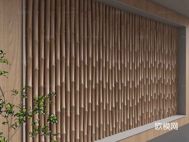 现代背景墙3d模型下载