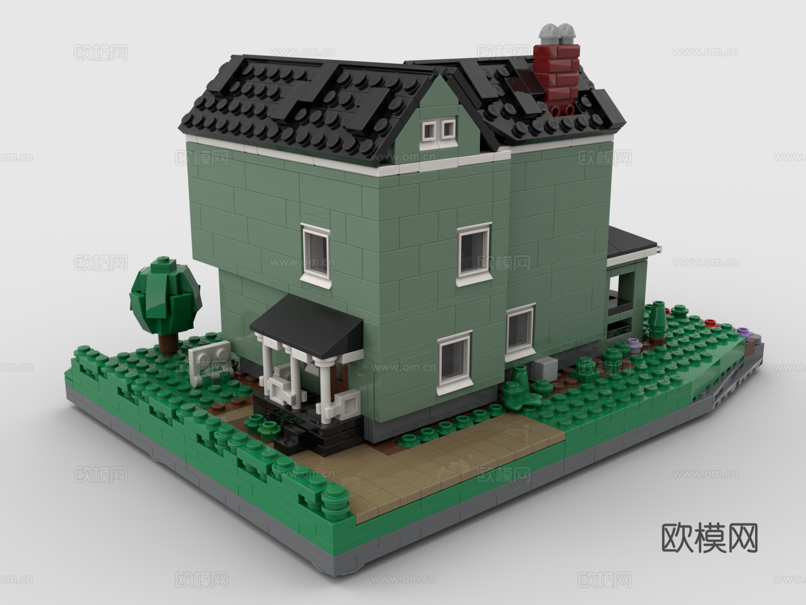 乐高 LEGO 玩具 积木 独栋别墅 建筑 房子 屋子3d模型