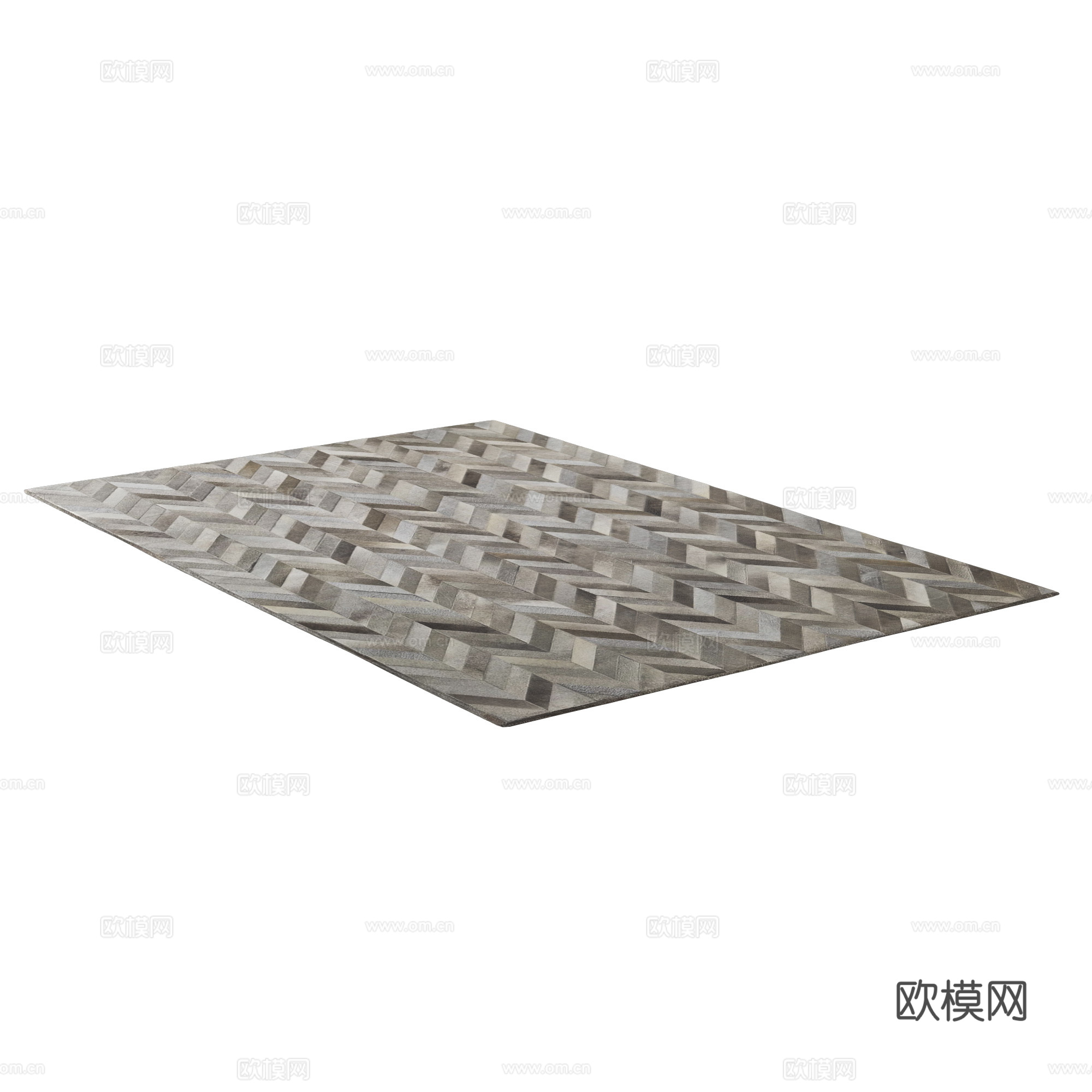 现代北欧布艺地毯3d模型