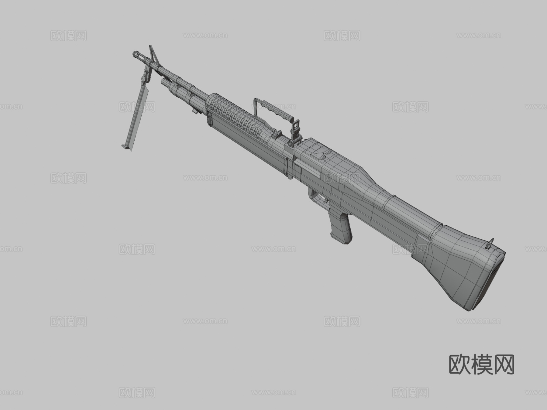 M60机枪-低多边形3d模型