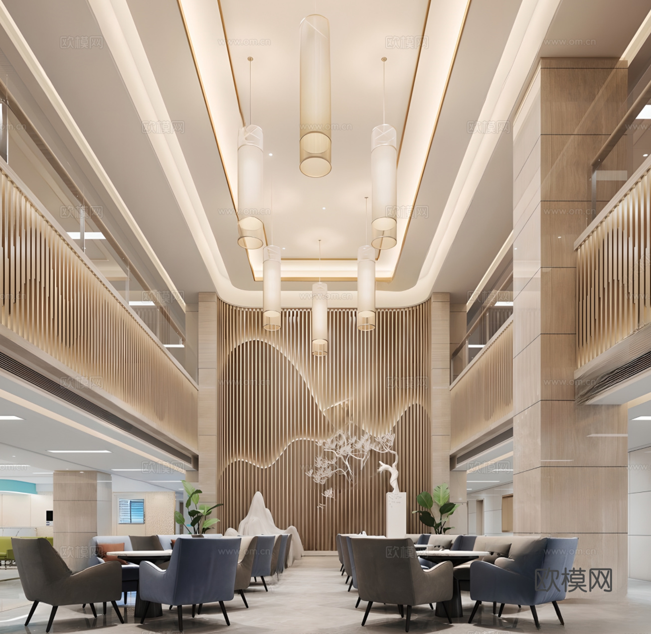 康复养老中心医院公共区｜施工图｜效果图cad施工图