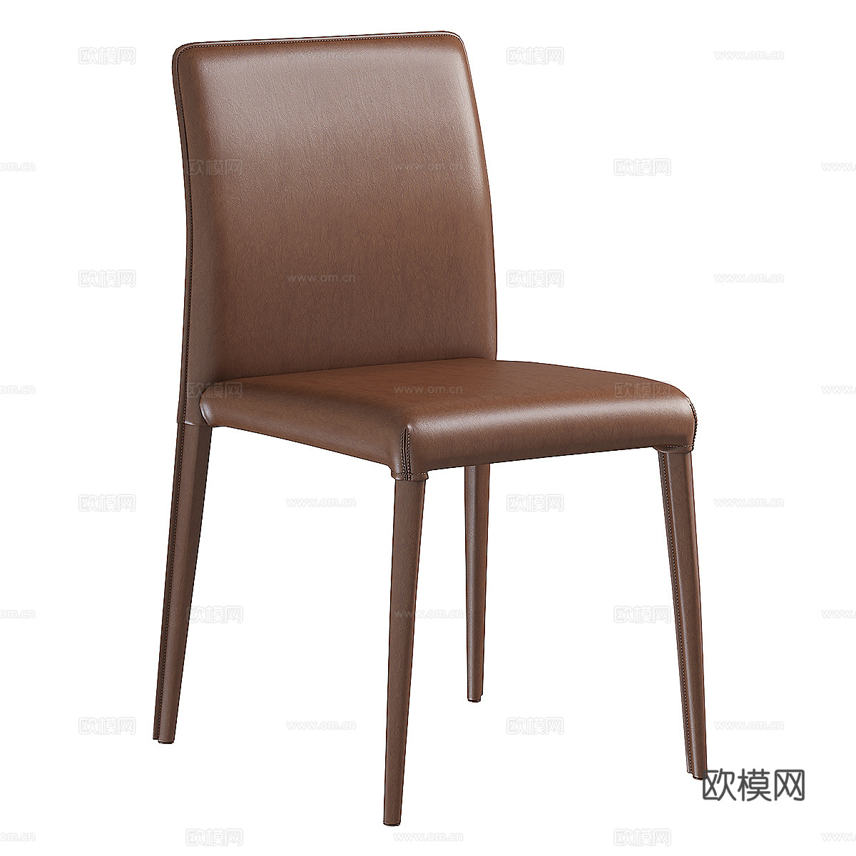 现代意式轻奢皮革椅子3d模型