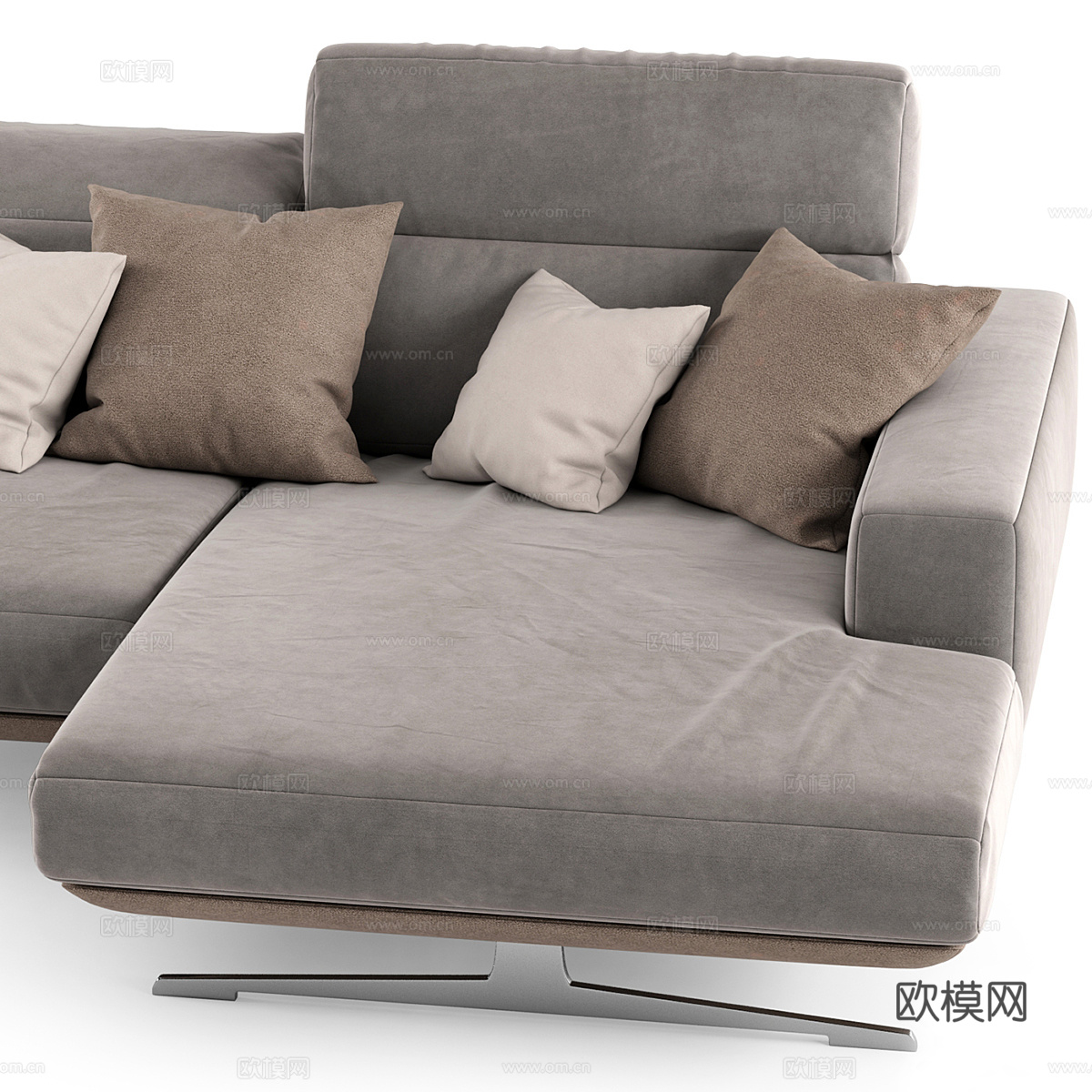 现代意式布艺转角沙发3d模型