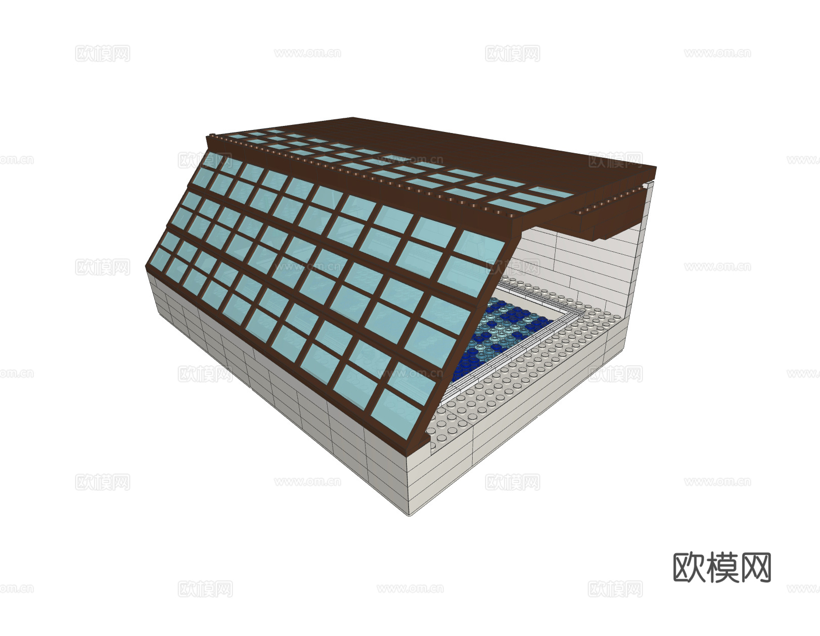 乐高 LEGO 玩具 积木 日式 室内 泳池3d模型