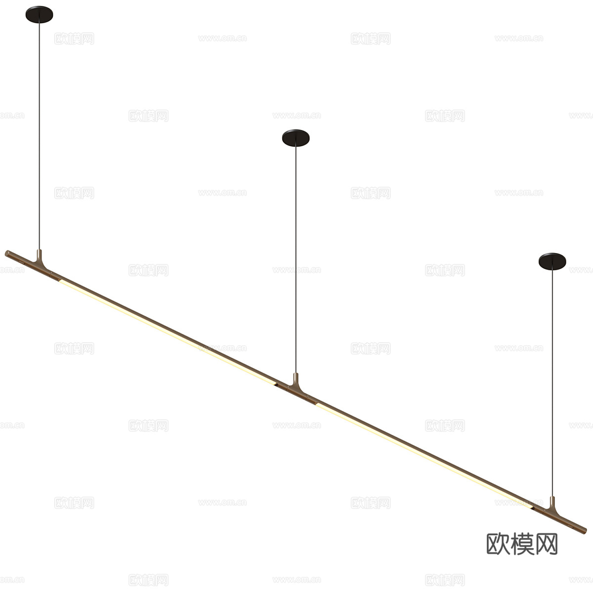 现代轻奢极简线性装饰吊灯3d模型