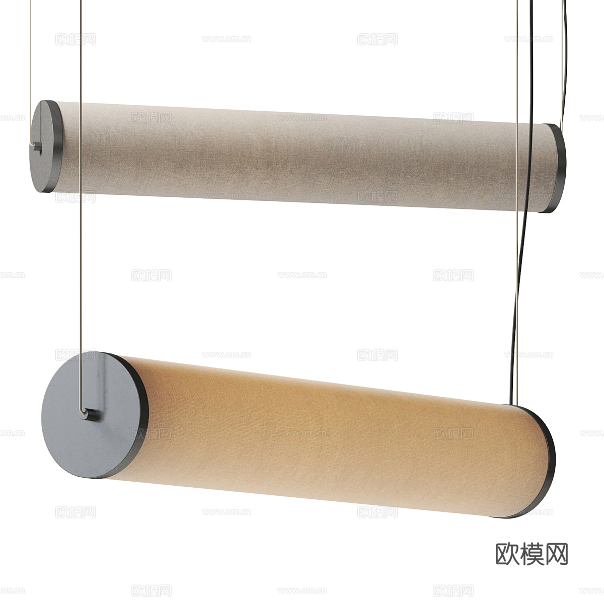 新中式布艺管状吊顶3d模型
