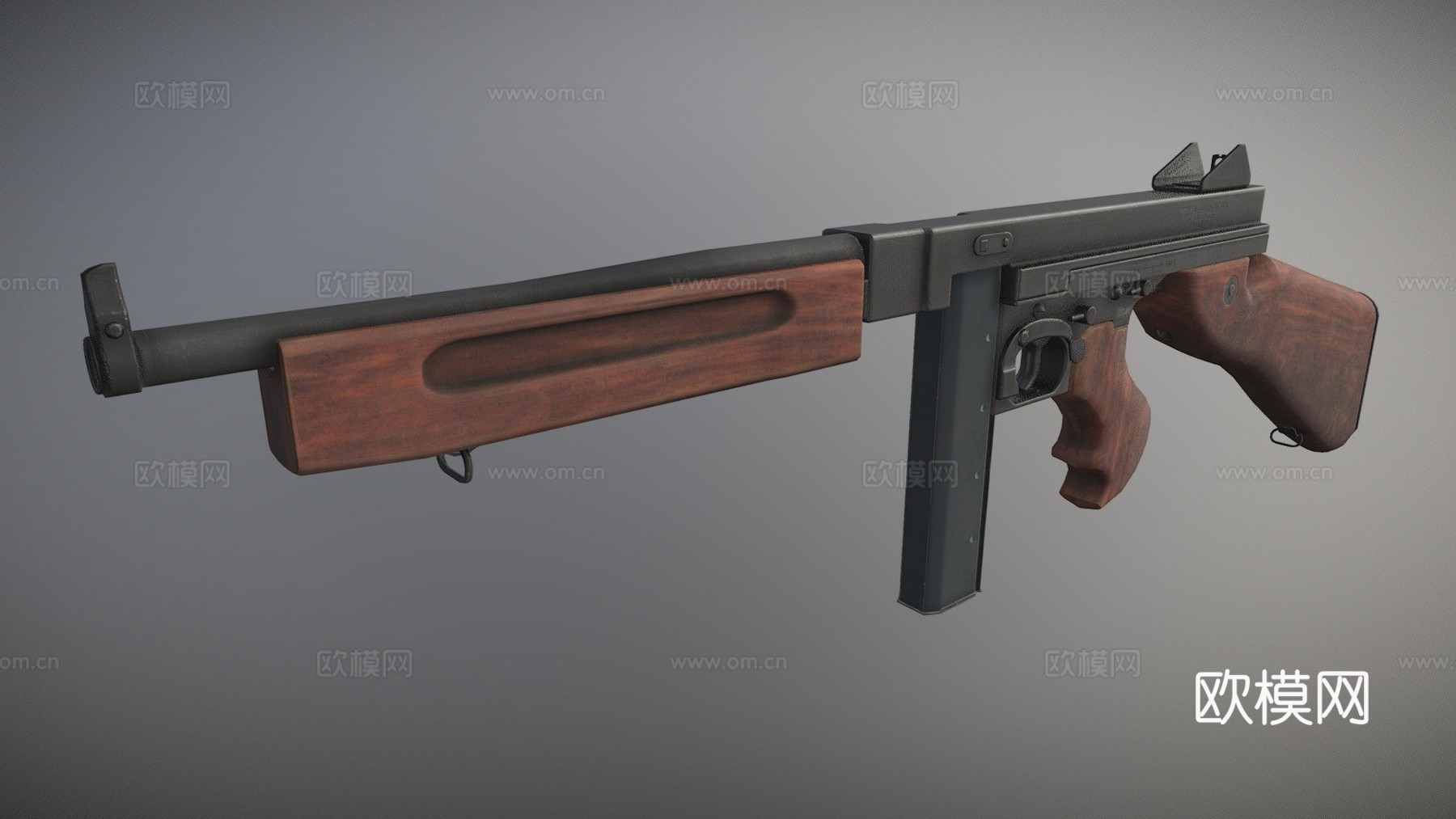 汤普森M1A1-世界大战3d模型