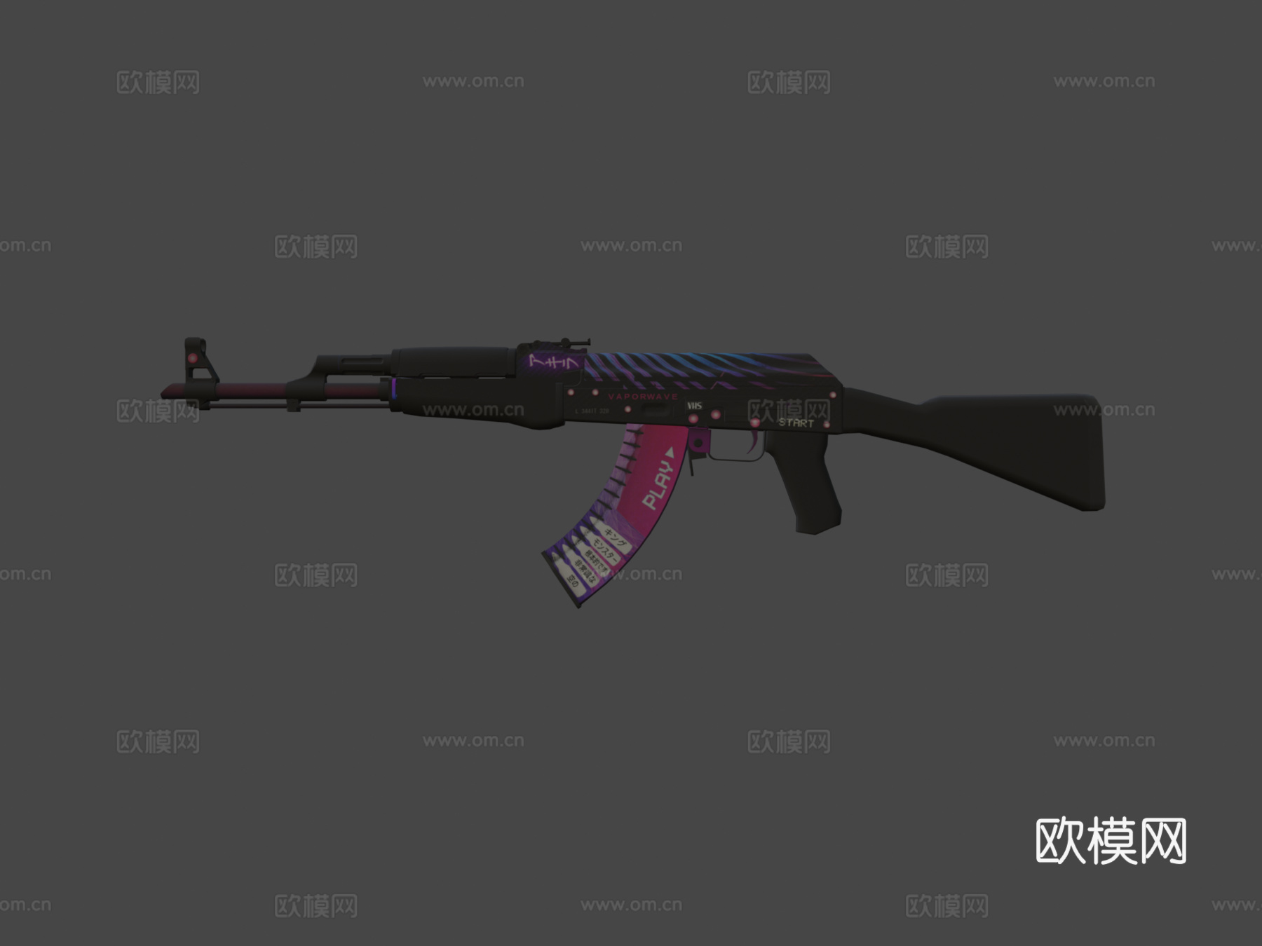 AK-47-蒸汽波3d模型