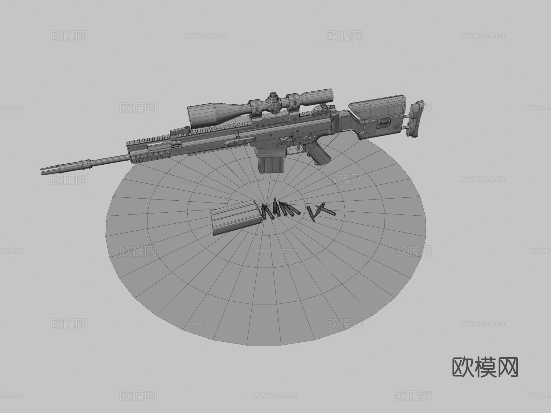 SCAR-20黑沙3d模型