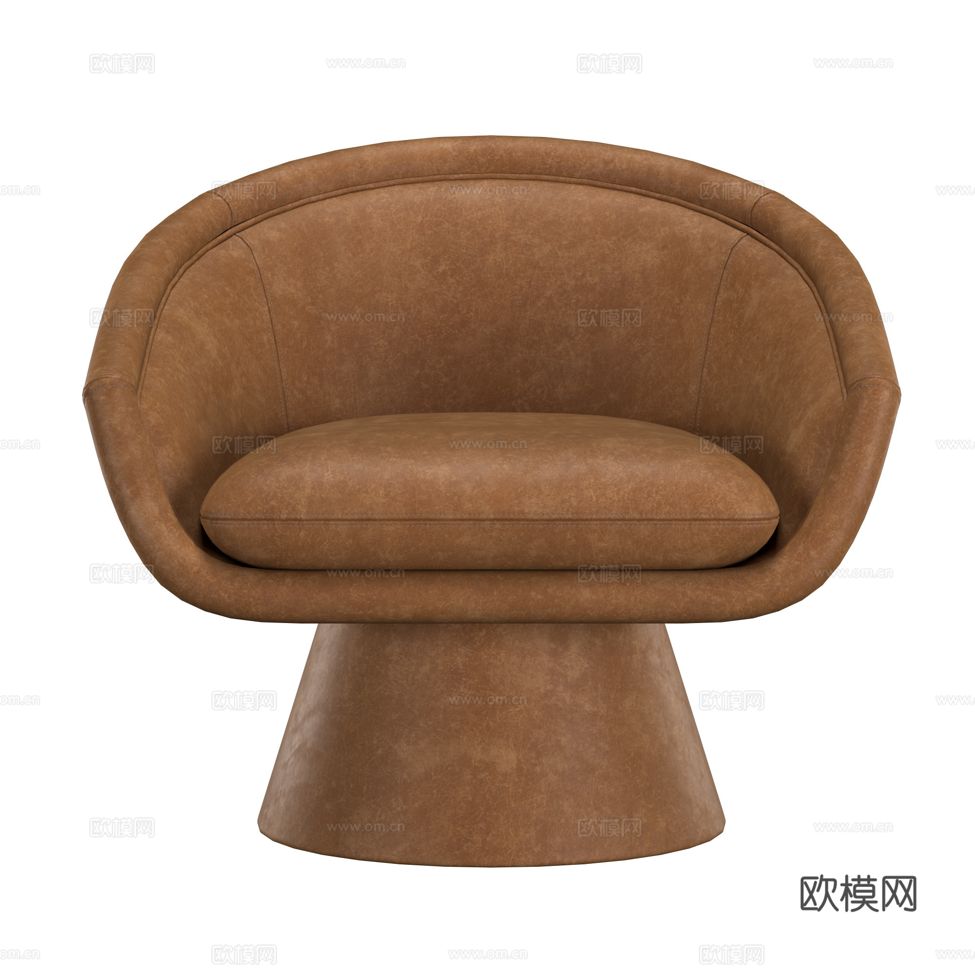 现代意式皮革扶手椅3d模型