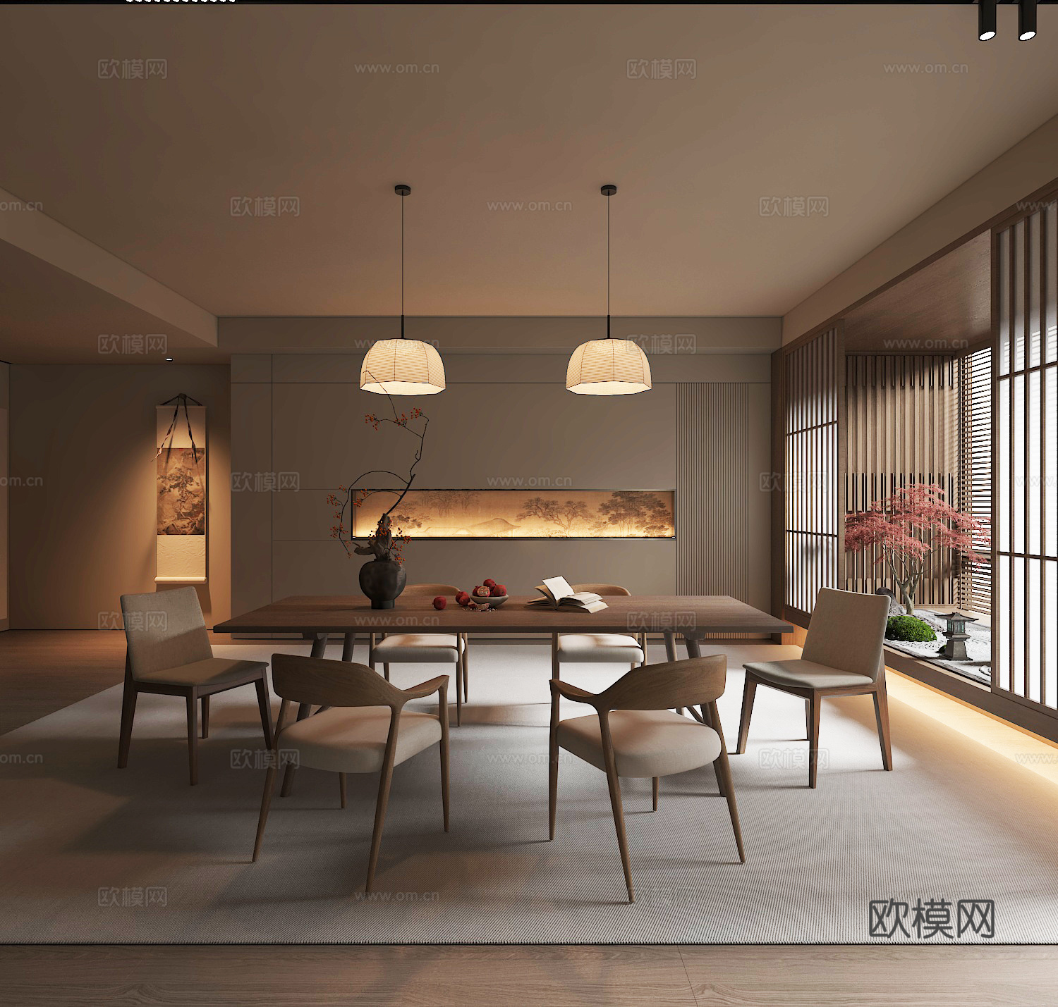 新中式 宋氏美学餐厅3d模型
