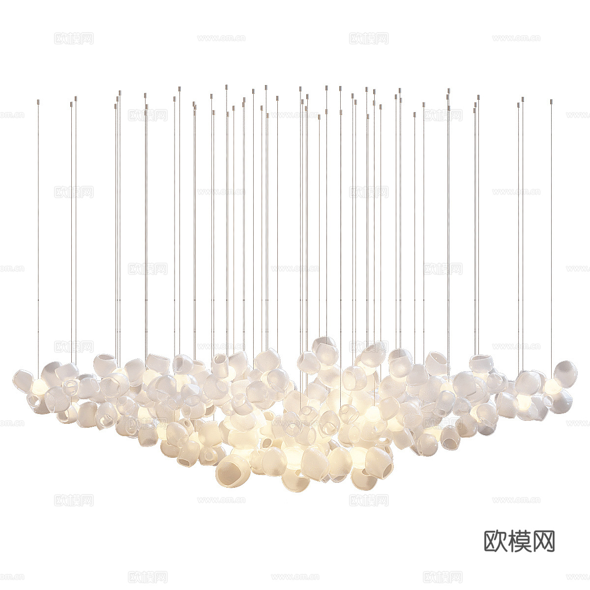 现代轻奢玻璃装饰工艺吊灯3d模型