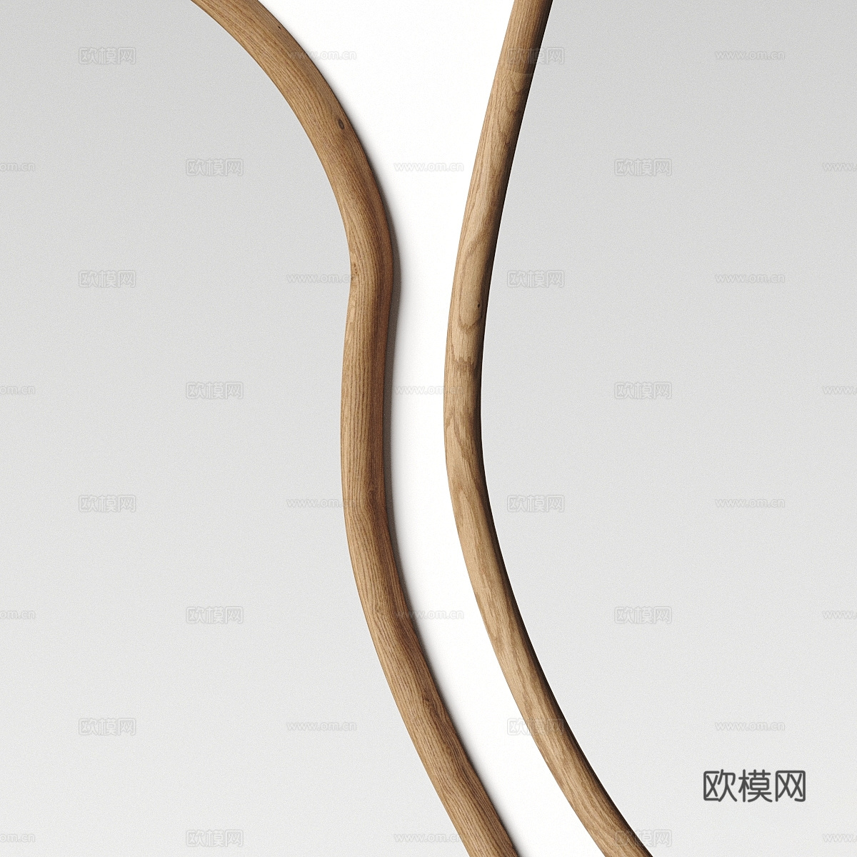 新中式木框装饰镜子3d模型