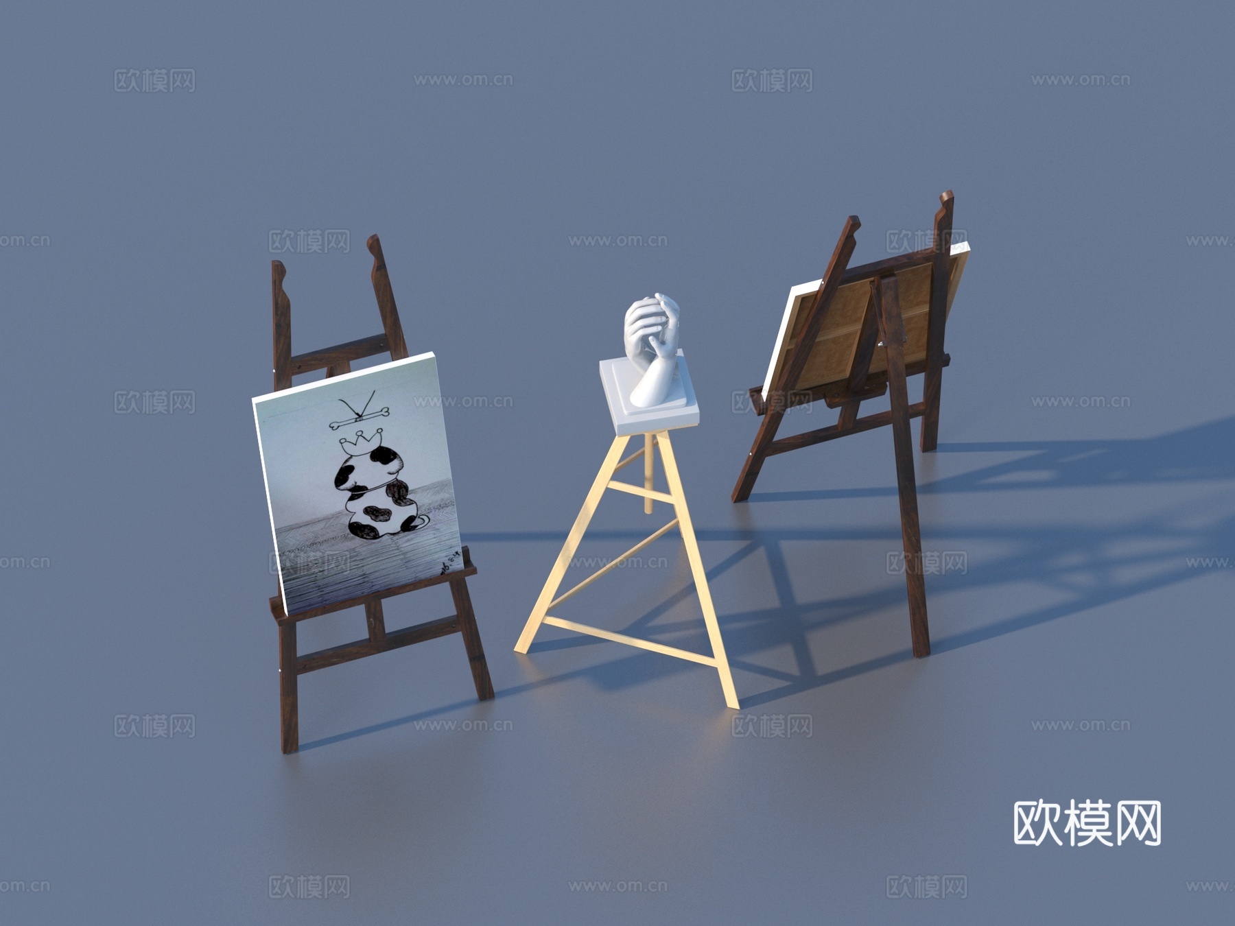 画架 画具 画板 美术器材3d模型