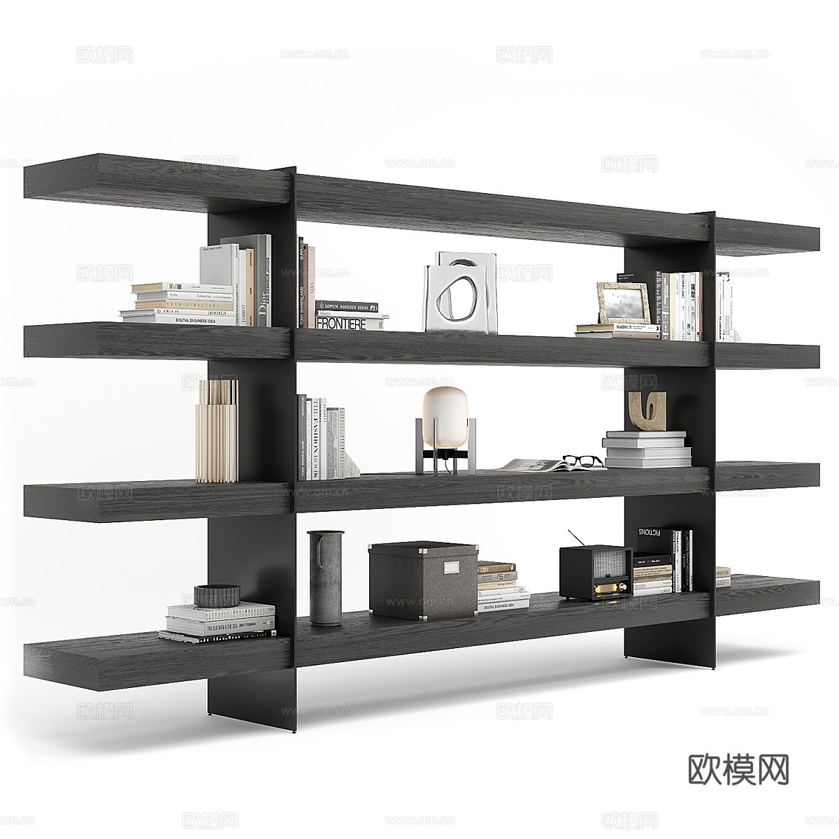 现代意式极简装饰架 书架3d模型