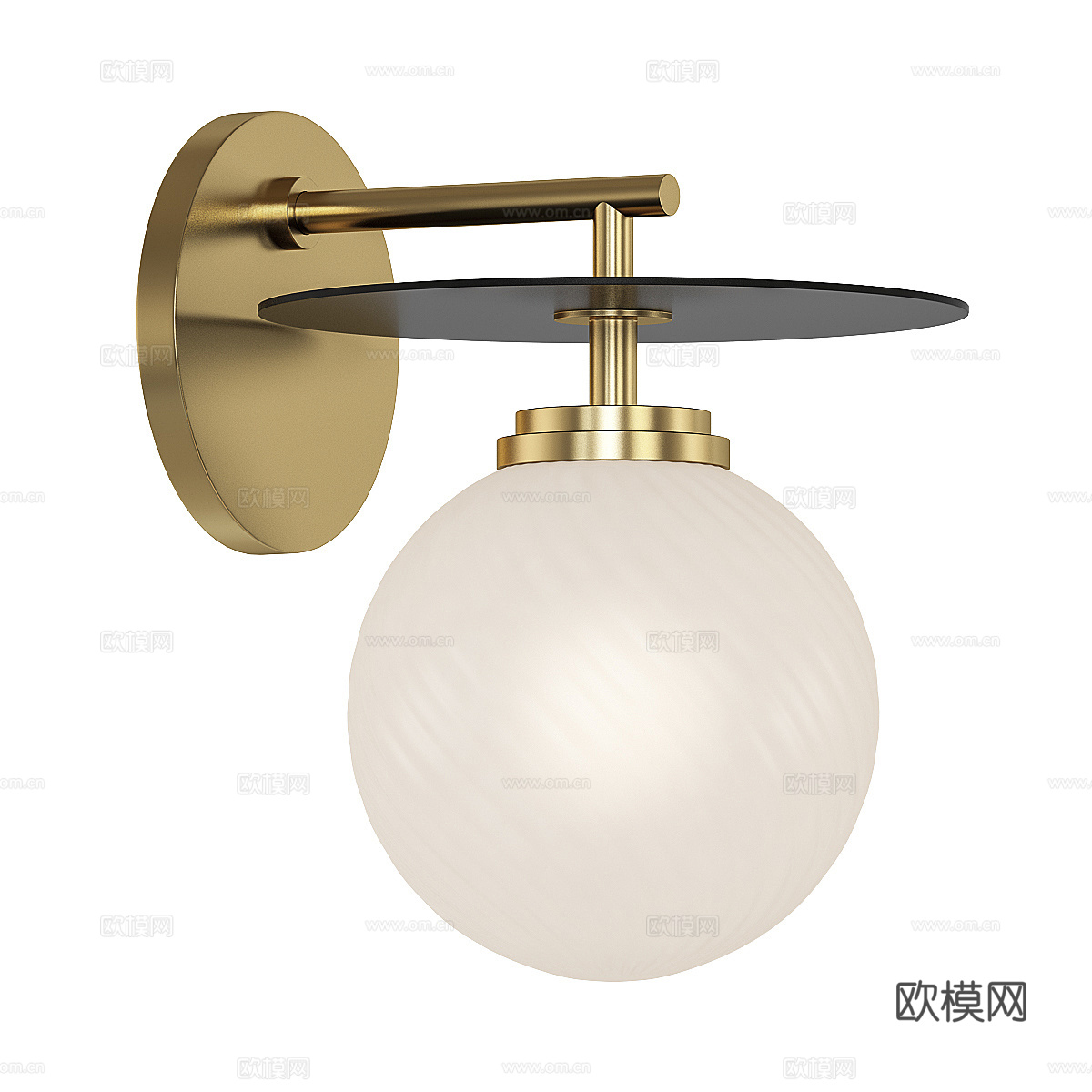 现代轻奢球形装饰壁灯3d模型