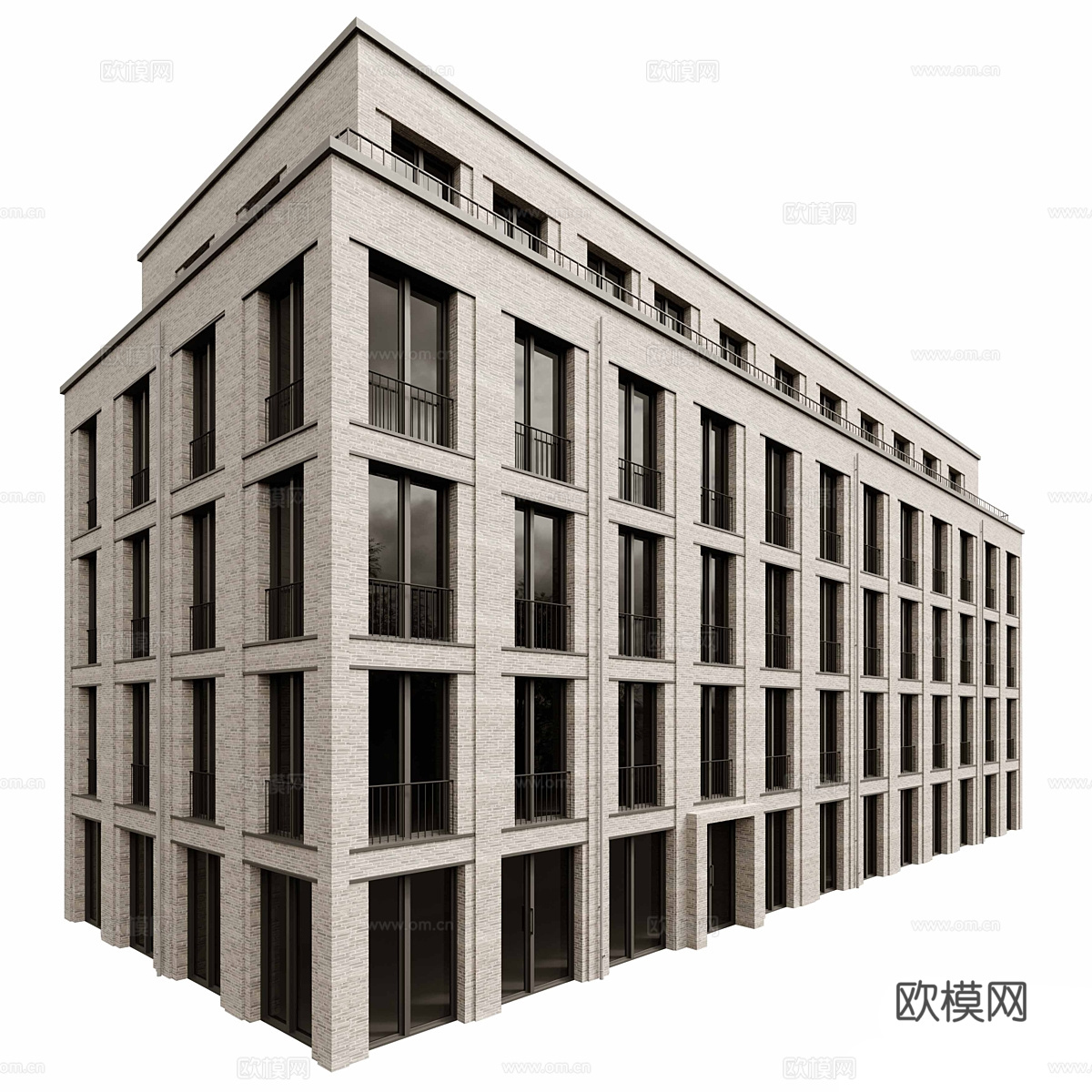 现代建筑外观 宿舍楼3d模型