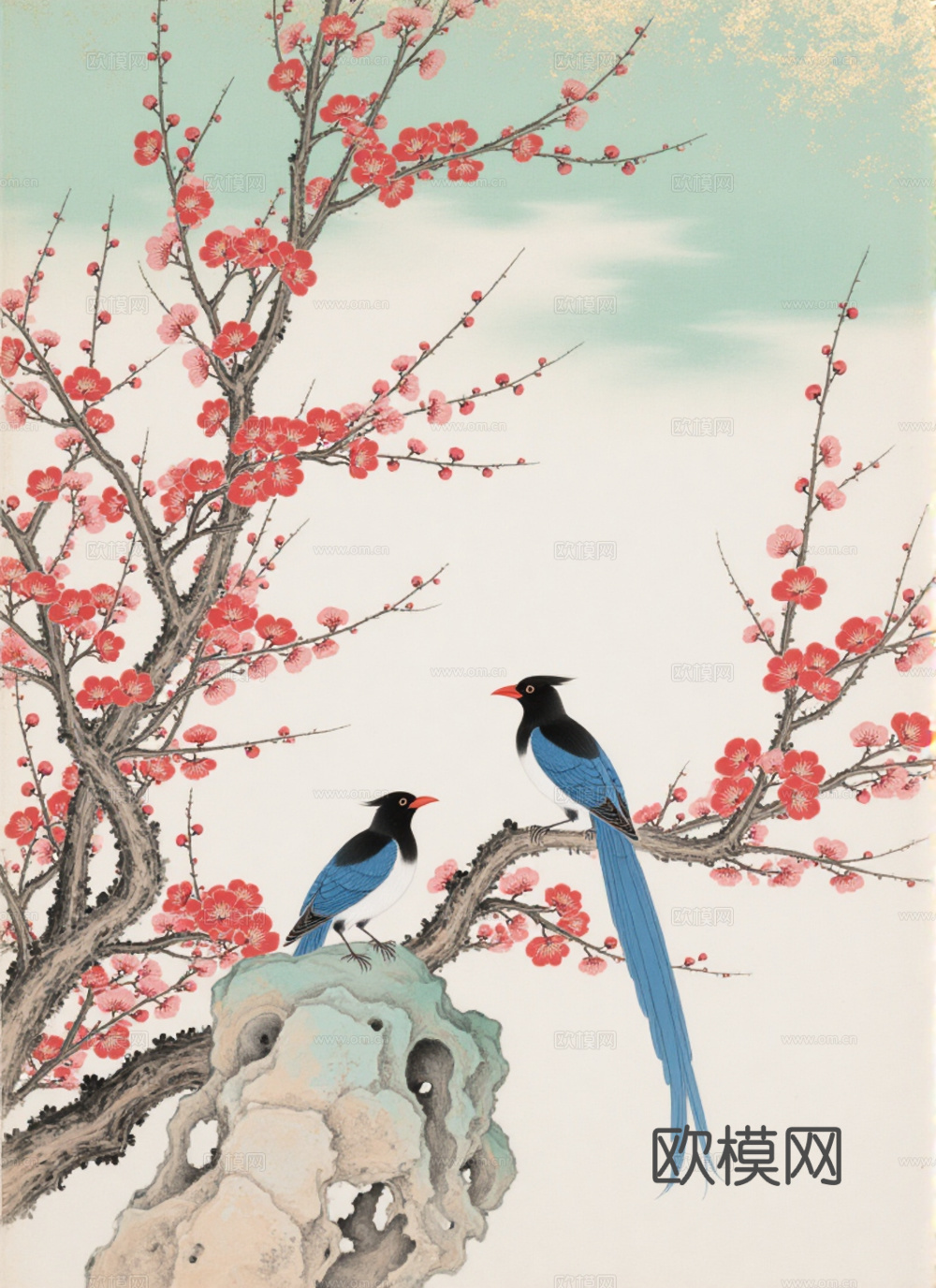 现代中式花鸟挂画 中国画 装饰画