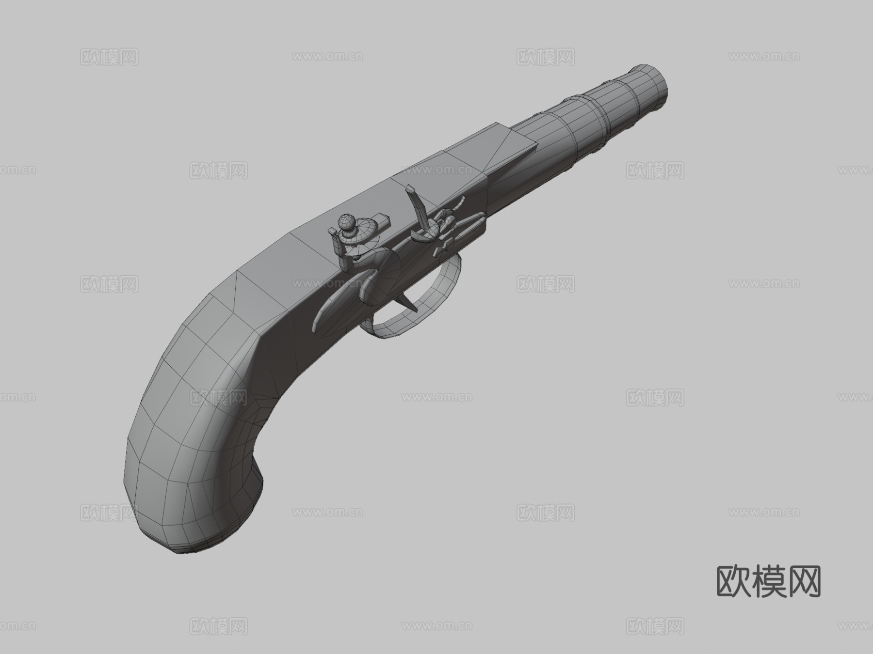 激光燧发枪3d模型