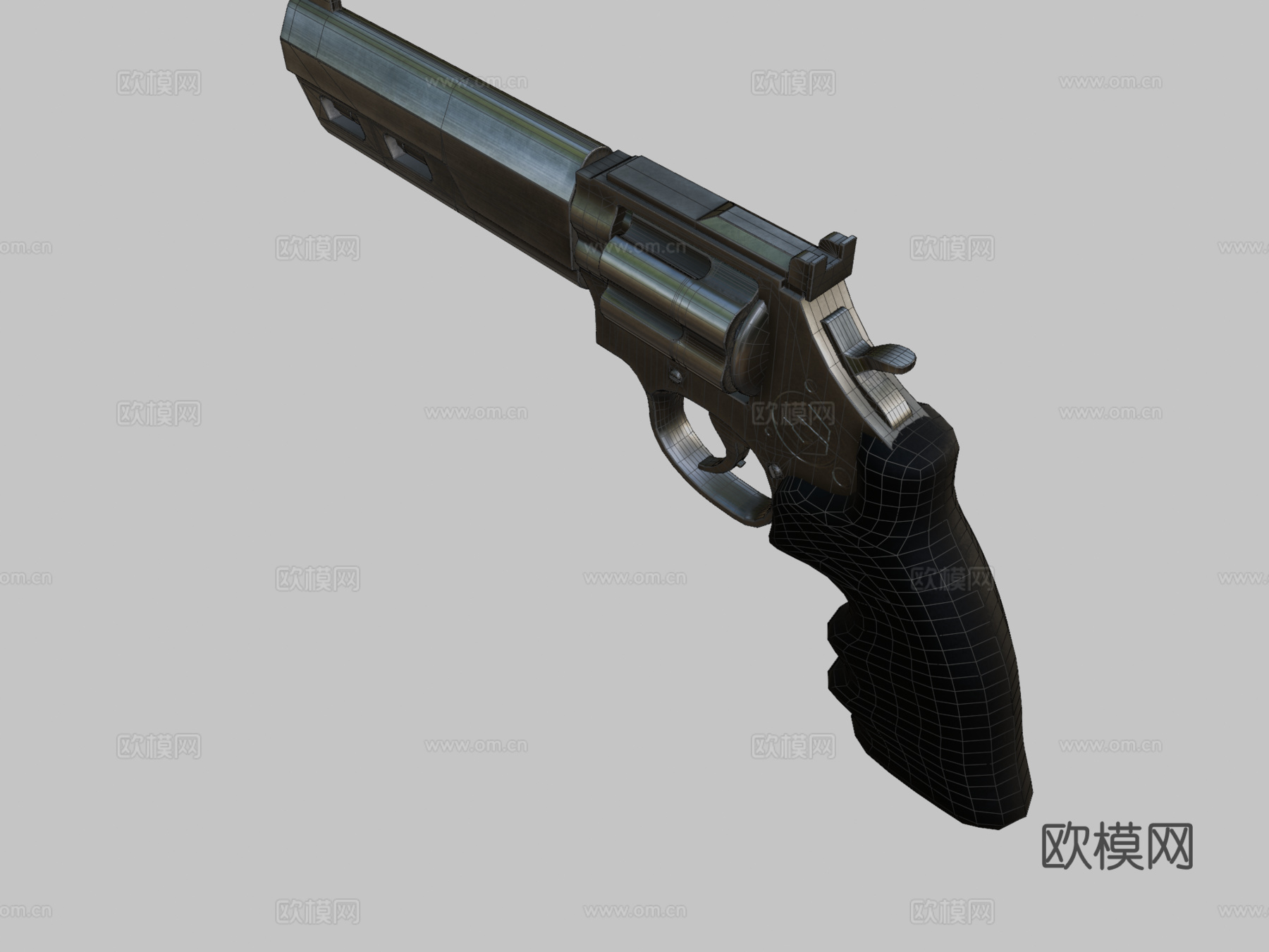 镀铬左轮3d模型