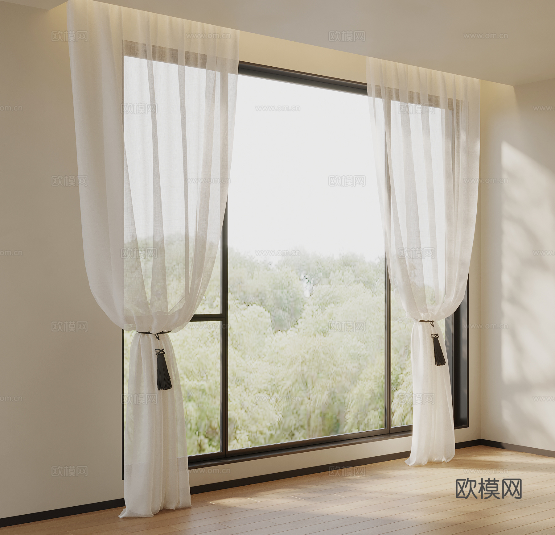 现代通用窗帘 纱帘3d模型