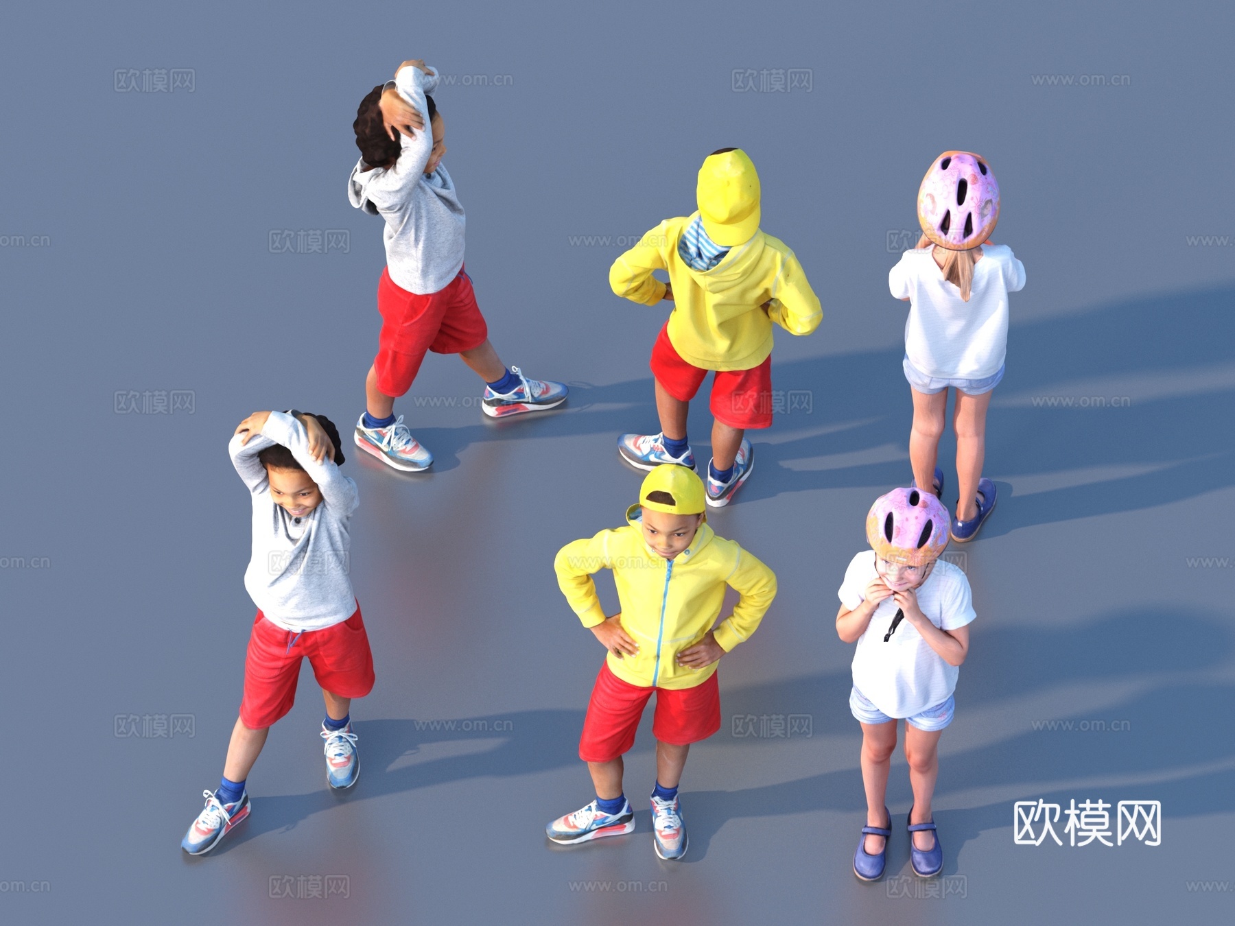 儿童 小孩 多人 人物3d模型