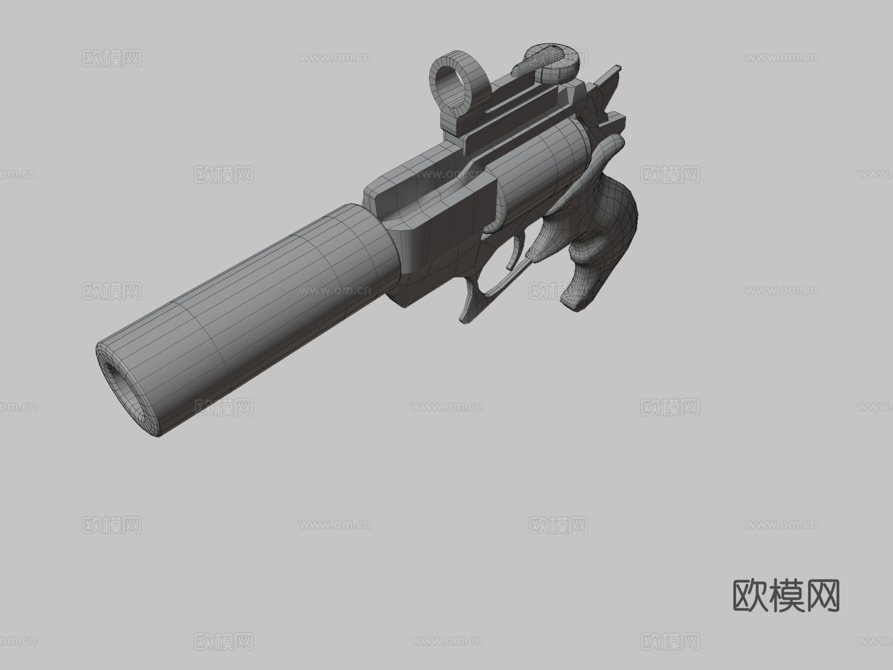 左轮手枪3d模型