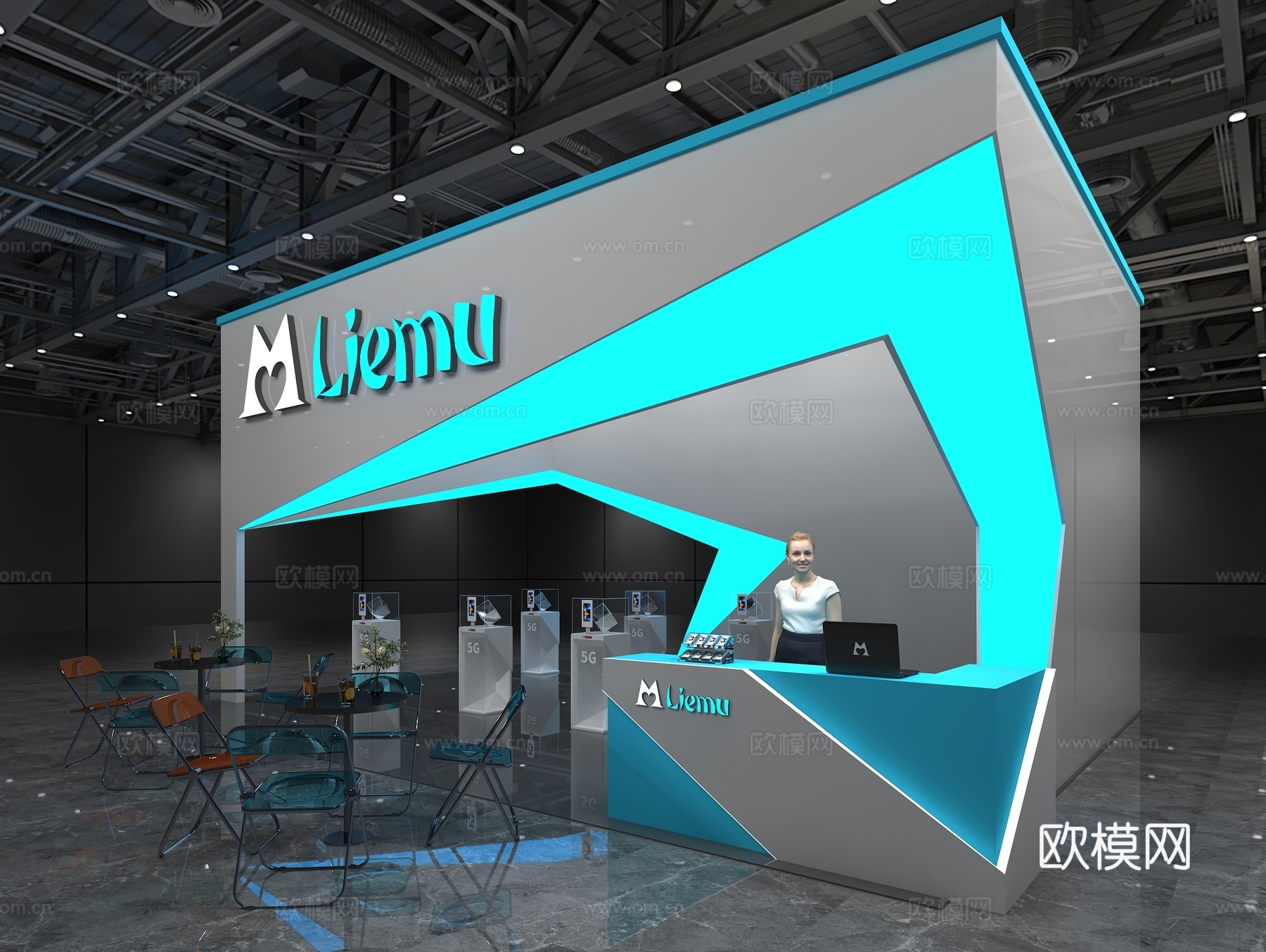 现代通讯展厅3d模型