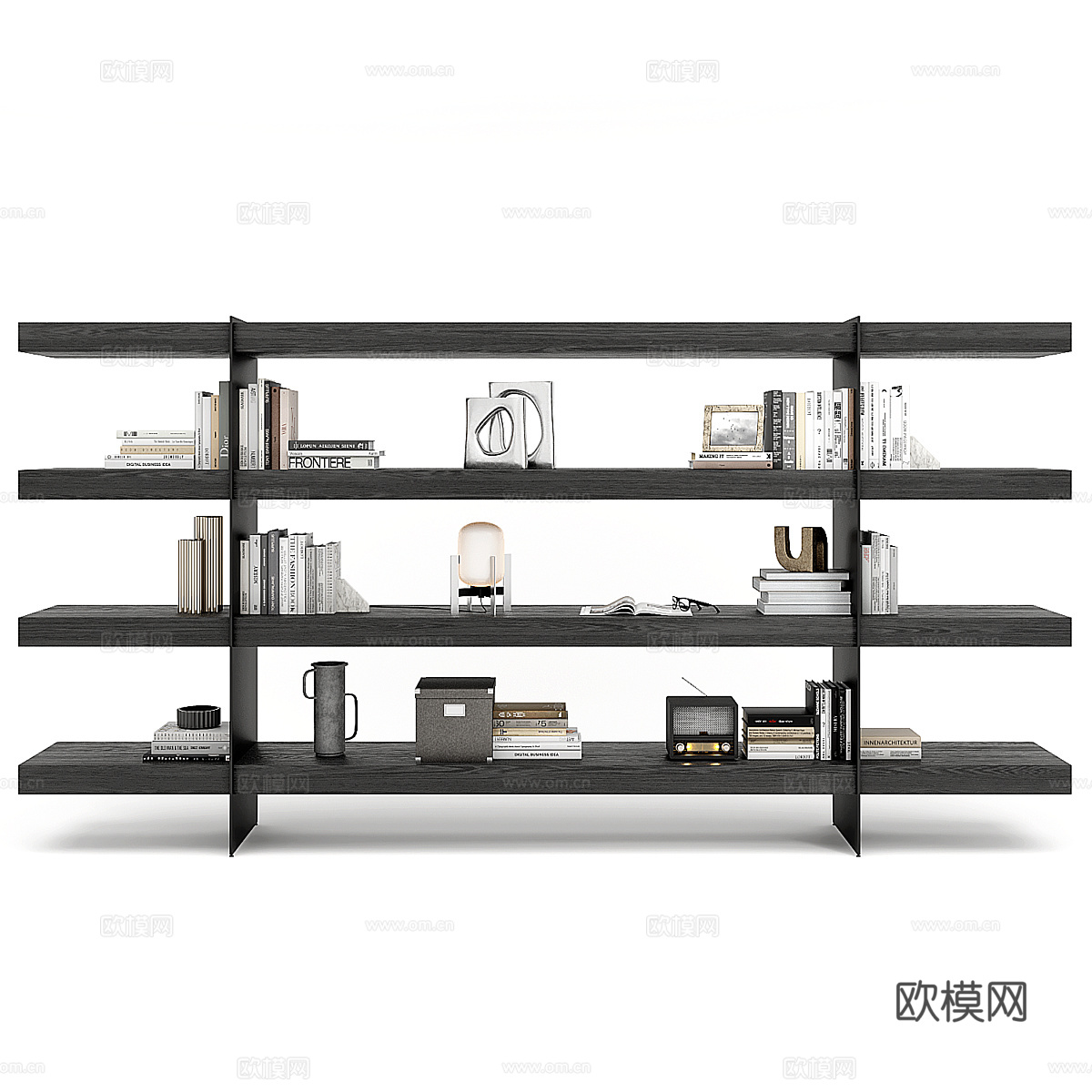 现代意式极简装饰架 书架3d模型