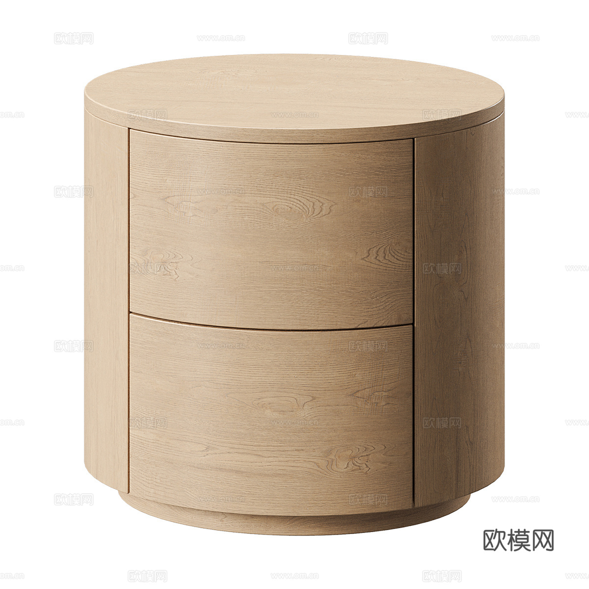 现代奶油风圆形床头柜3d模型