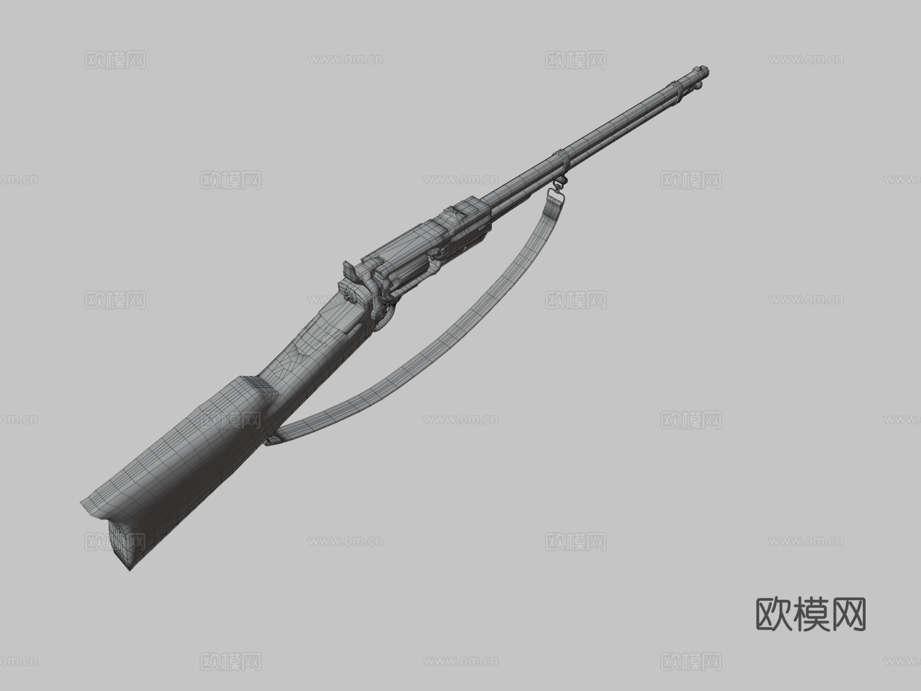 柯尔特1855转轮步枪3d模型