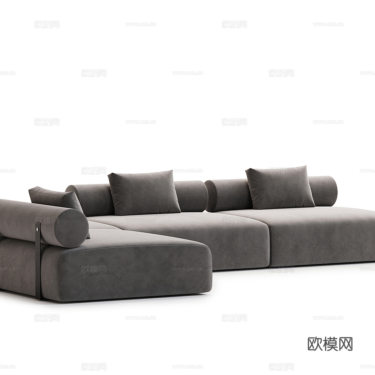 现代意式布艺转角沙发3d模型