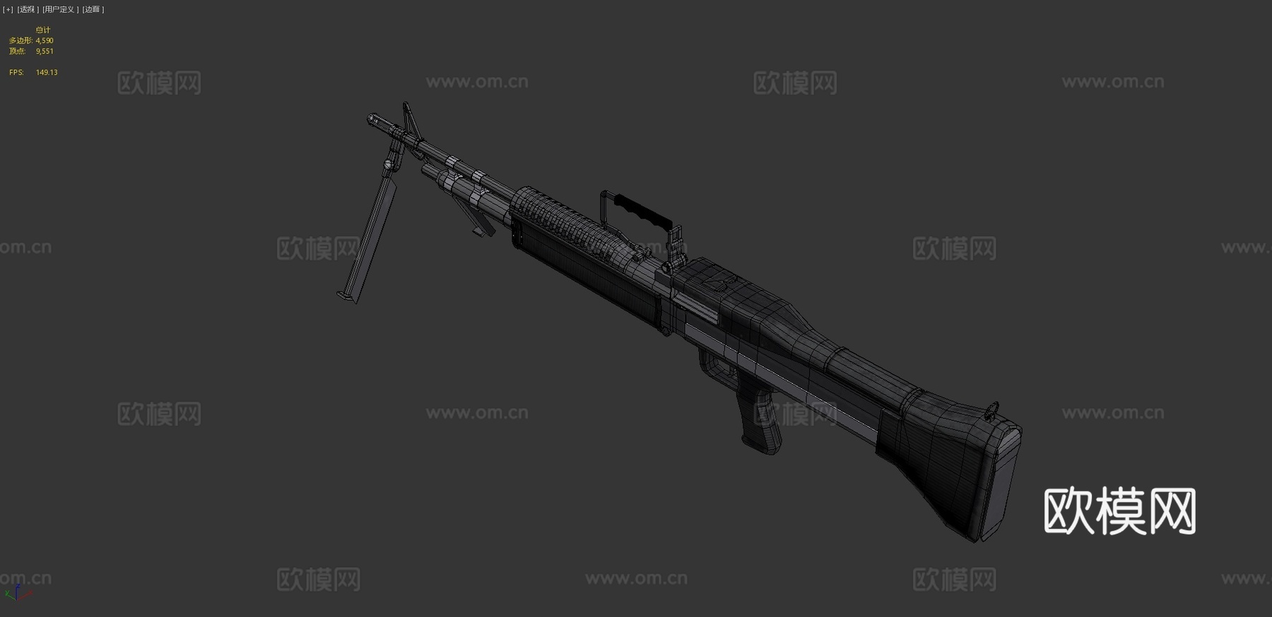 M60机枪-低多边形3d模型