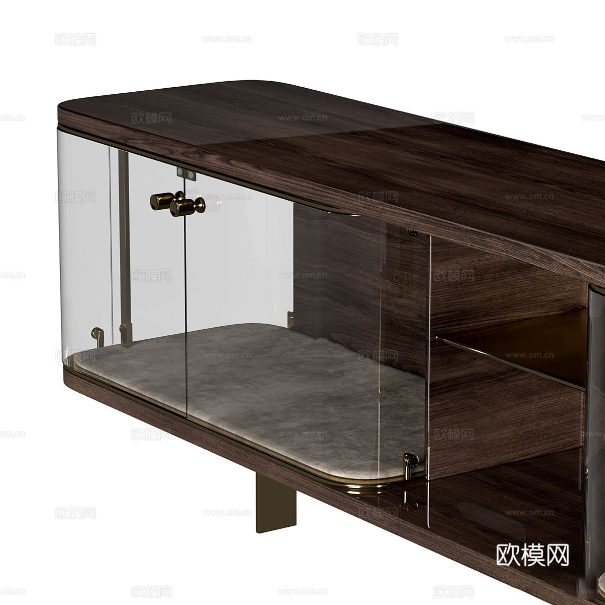 现代意式玻璃电视柜3d模型
