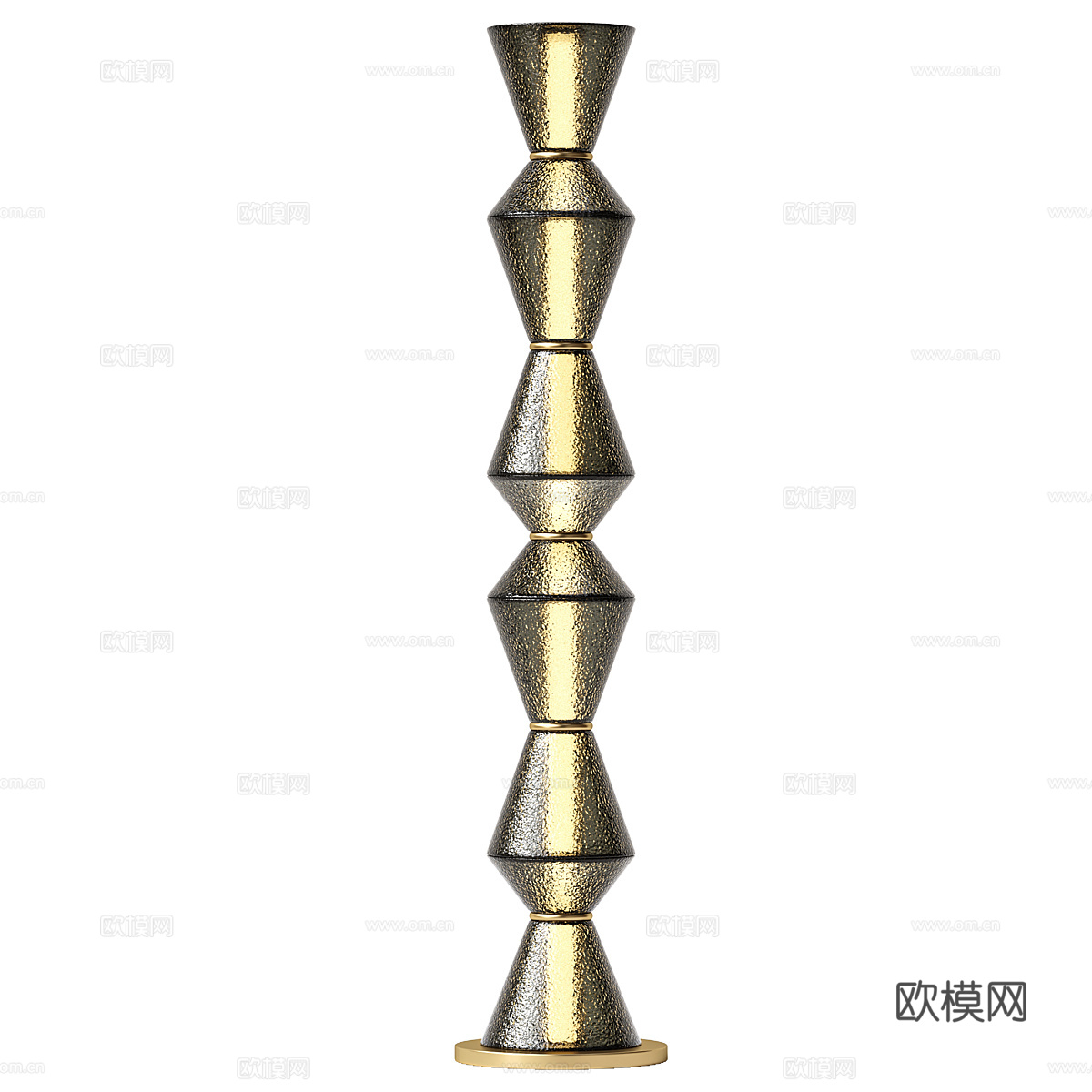 现代意式轻奢玻璃落地灯3d模型