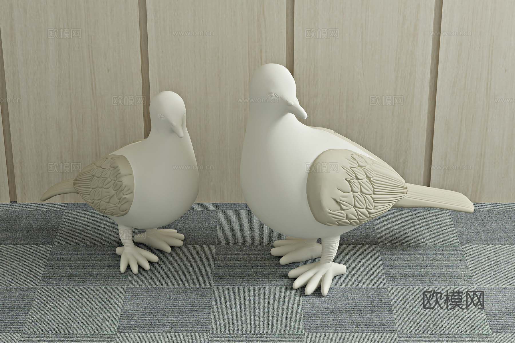 现代鸽子 石膏雕塑3d模型