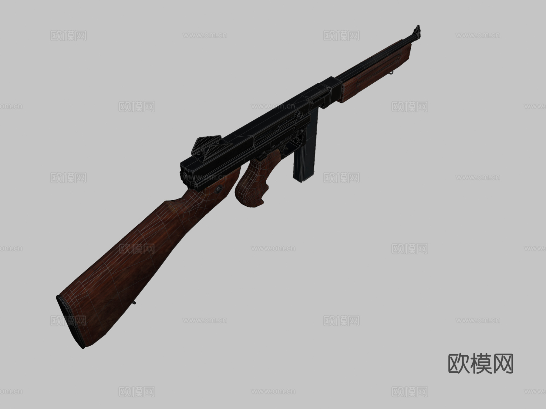 汤普森M1A1-世界大战3d模型
