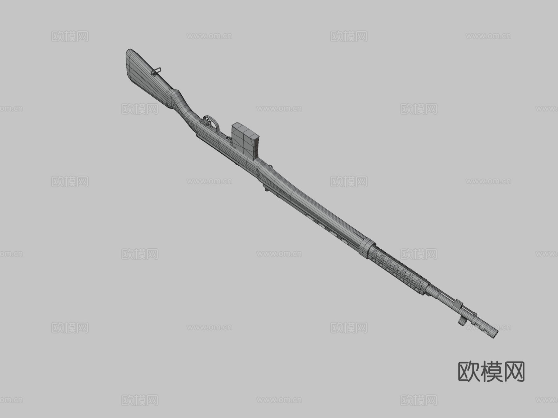 SVT-40枪3d模型