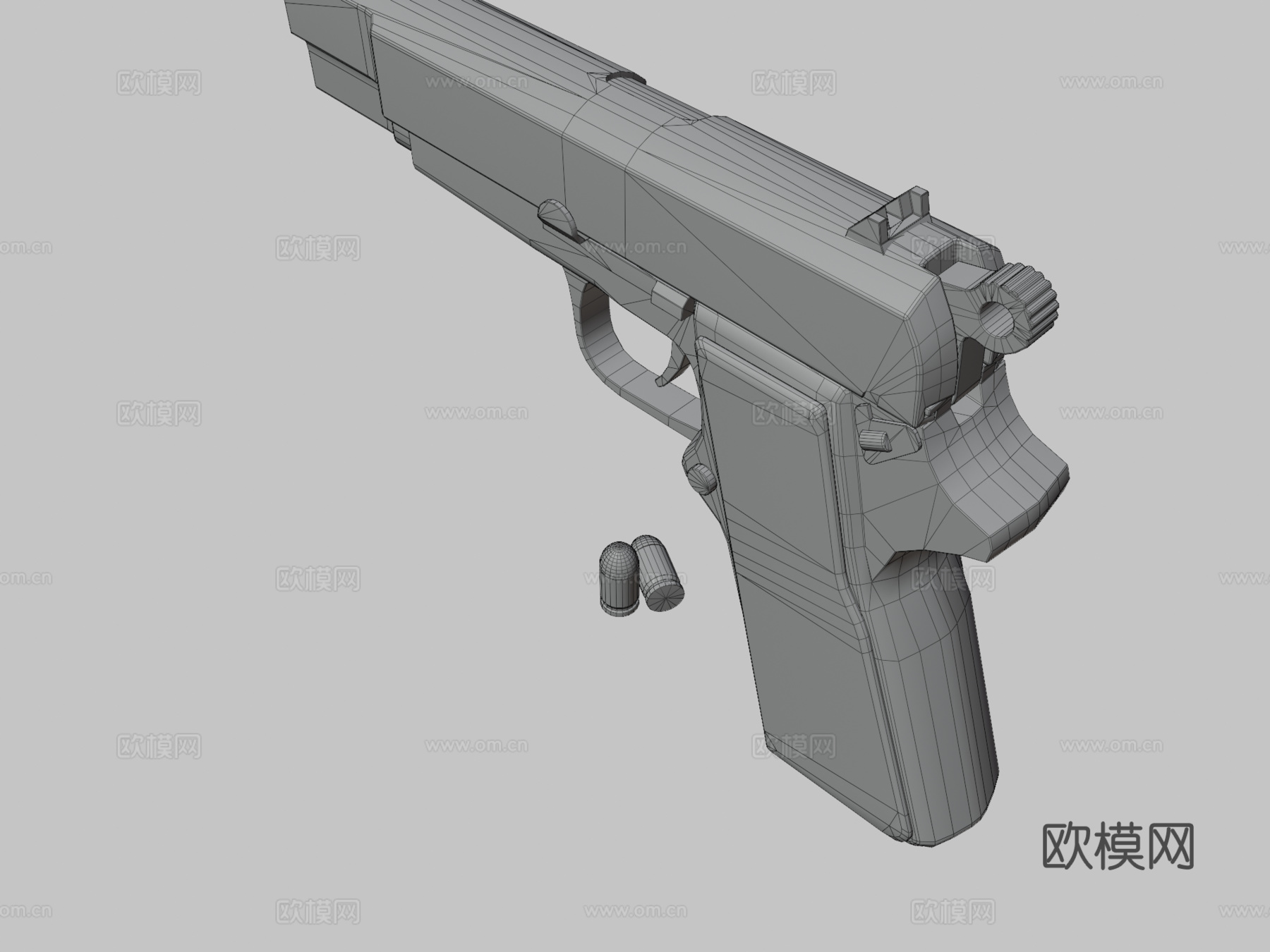 街机大威力手枪3d模型