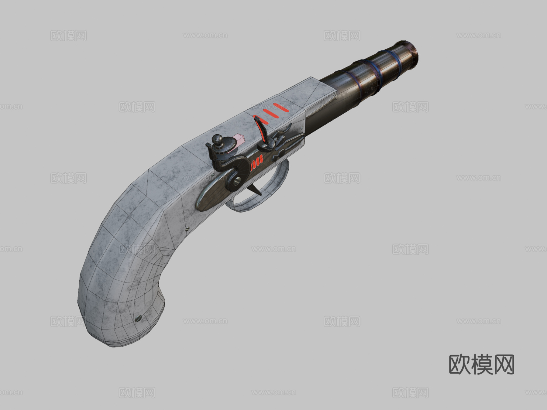 激光燧发枪3d模型